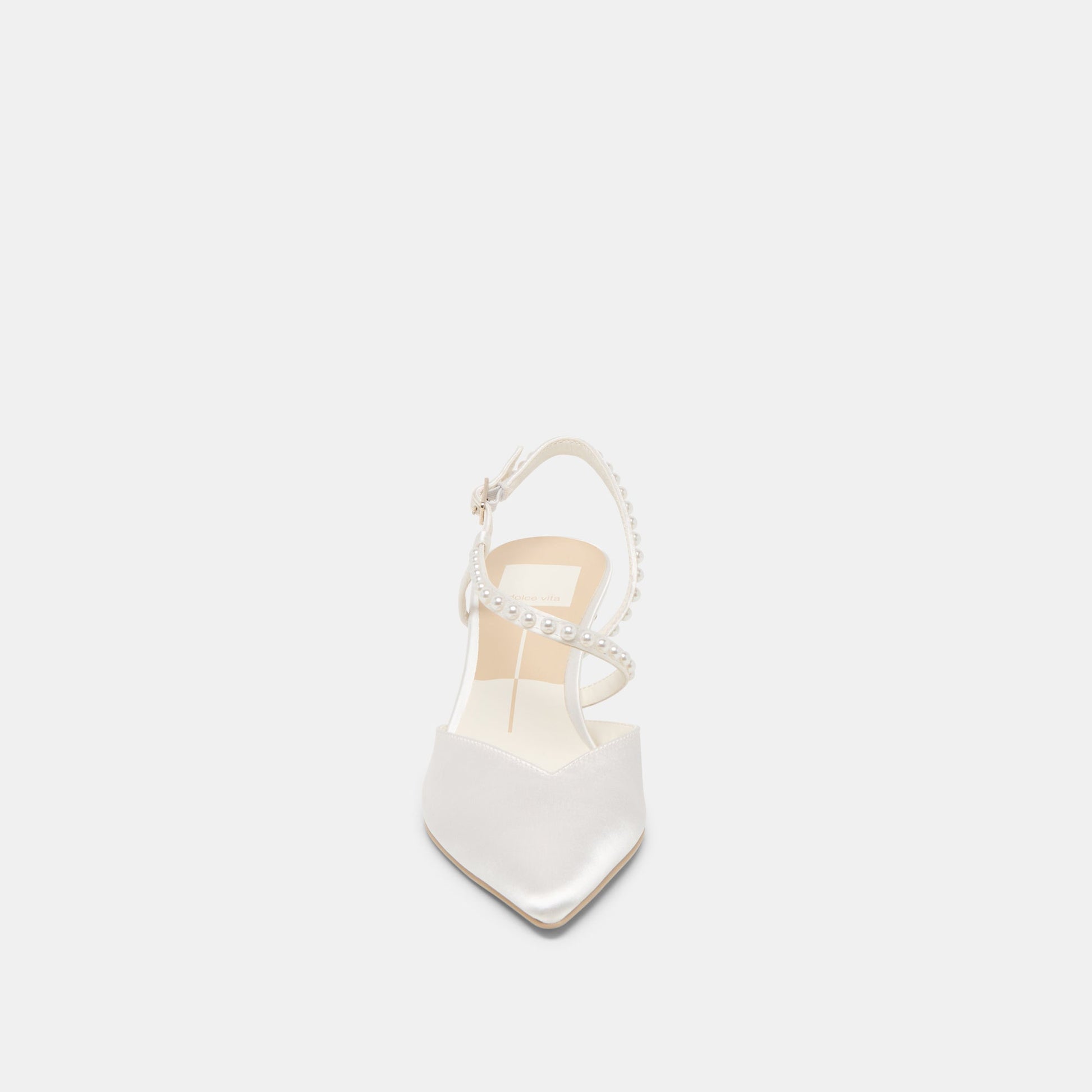 Kamra Pearl True White Satin Mid Heels Dolce Vita On sale