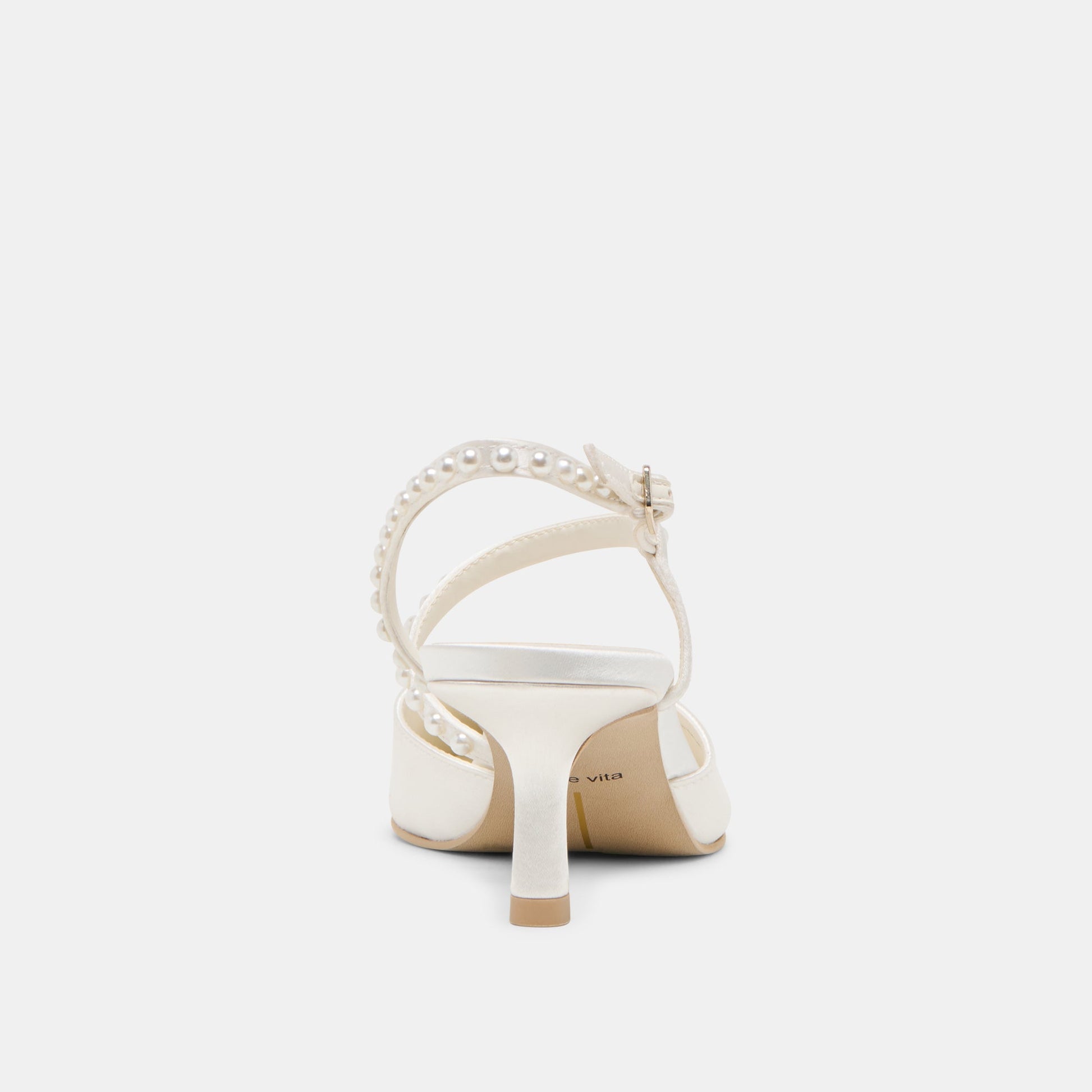 Kamra Pearl True White Satin Mid Heels Dolce Vita On sale