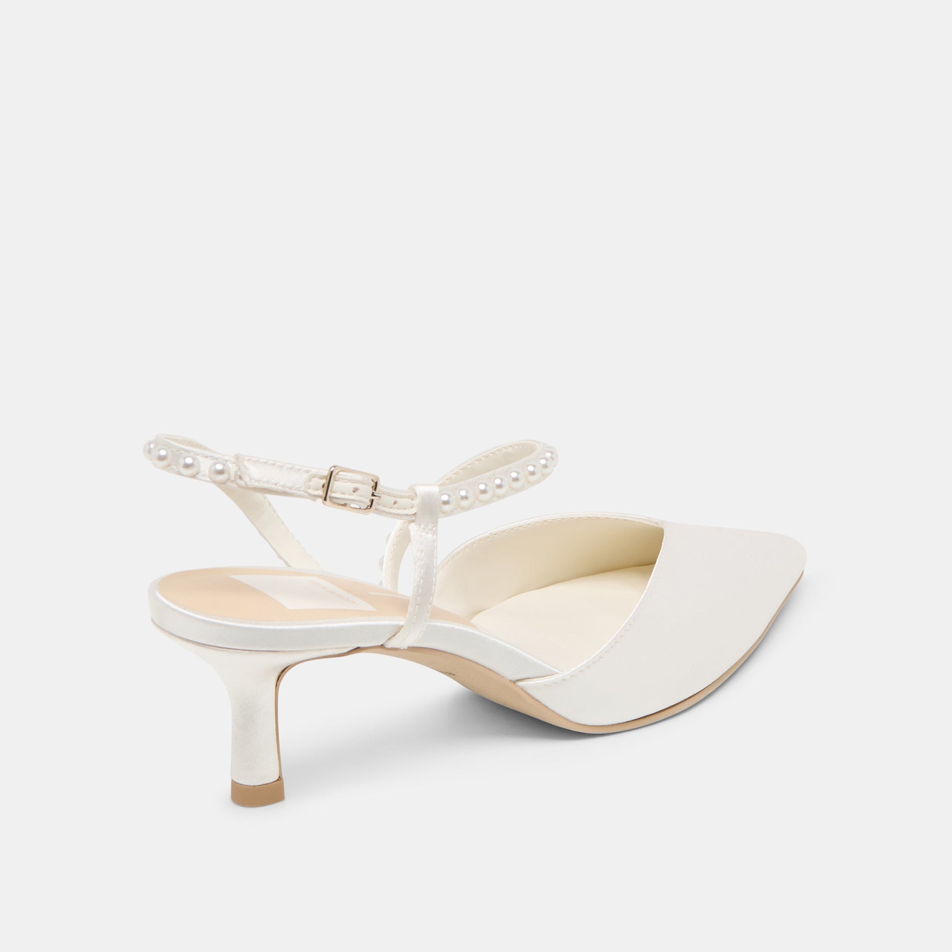 Kamra Pearl True White Satin Mid Heels Dolce Vita On sale
