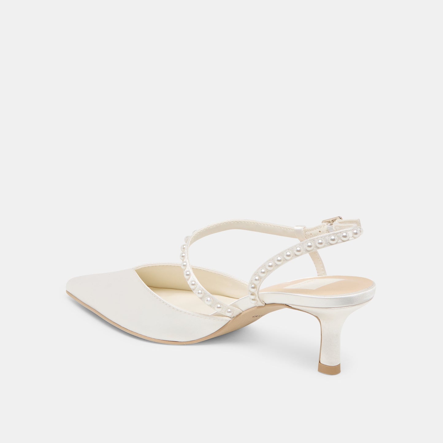 Kamra Pearl True White Satin Mid Heels Dolce Vita On sale