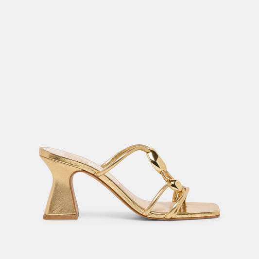 Alayna Gold Leather Heels Dolce Vita On sale