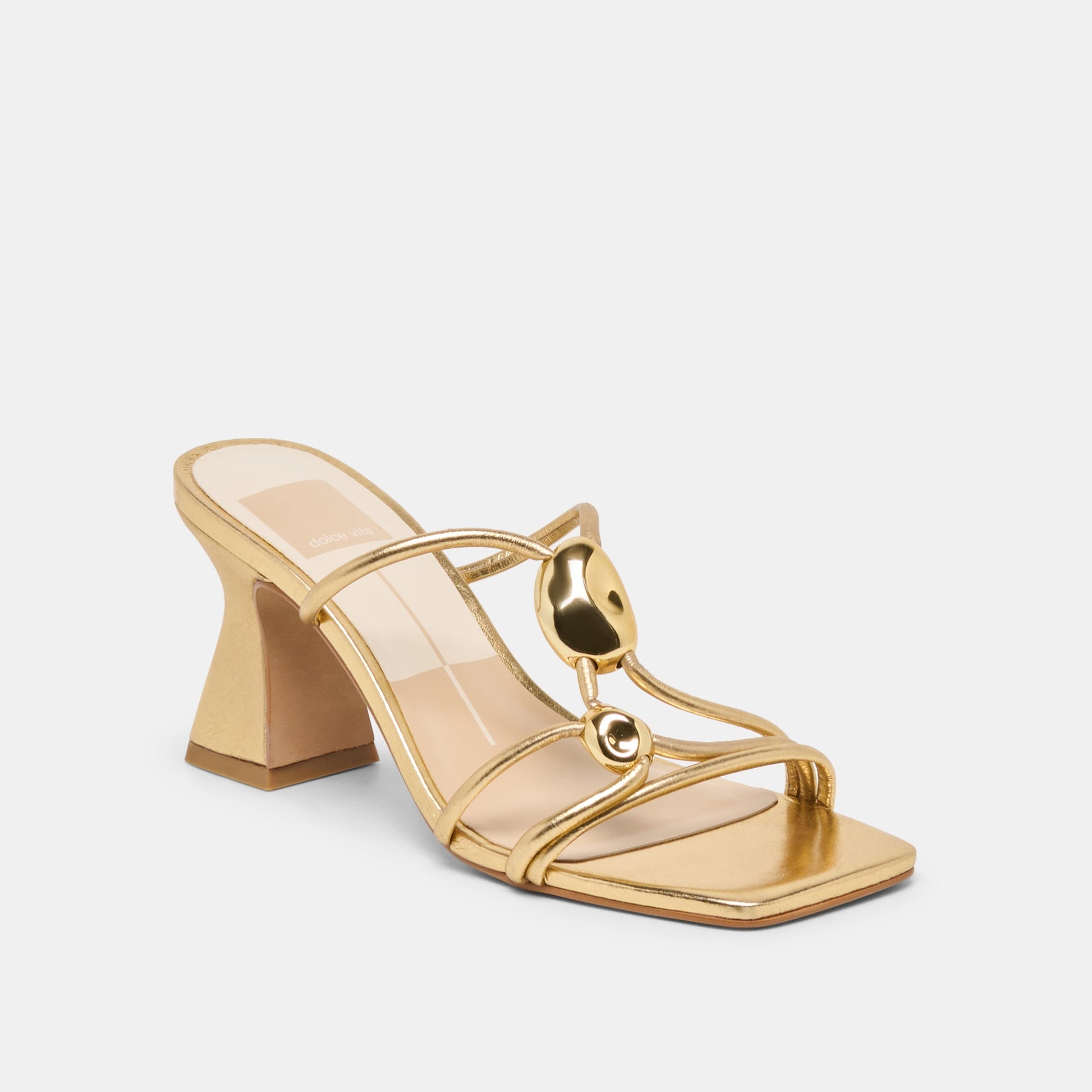 Alayna Gold Leather Heels Dolce Vita On sale