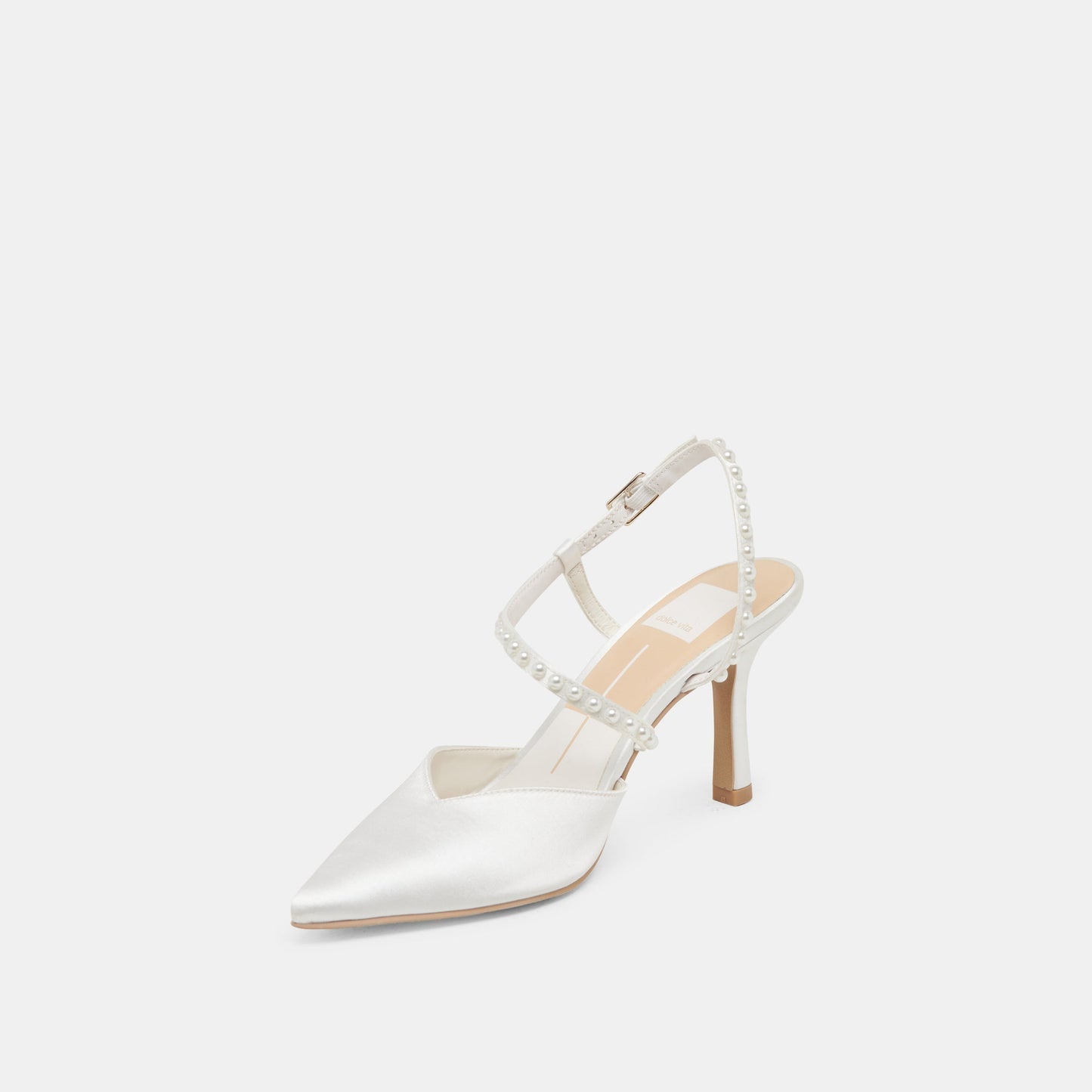 KAMRA PEARL HEELS TRUE WHITE SATIN
 – Dolce Vita Dolce Vita On sale