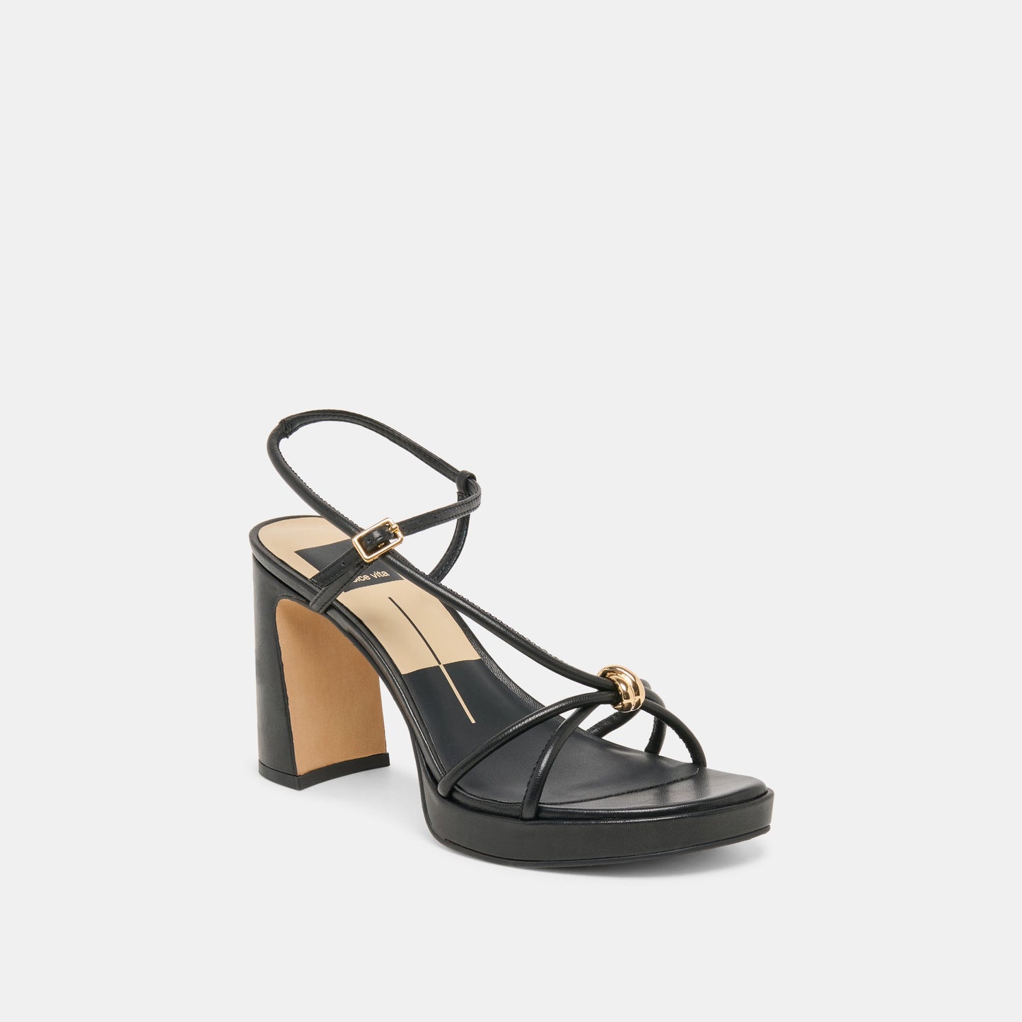 Odete Black Leather Heels Dolce Vita Sale