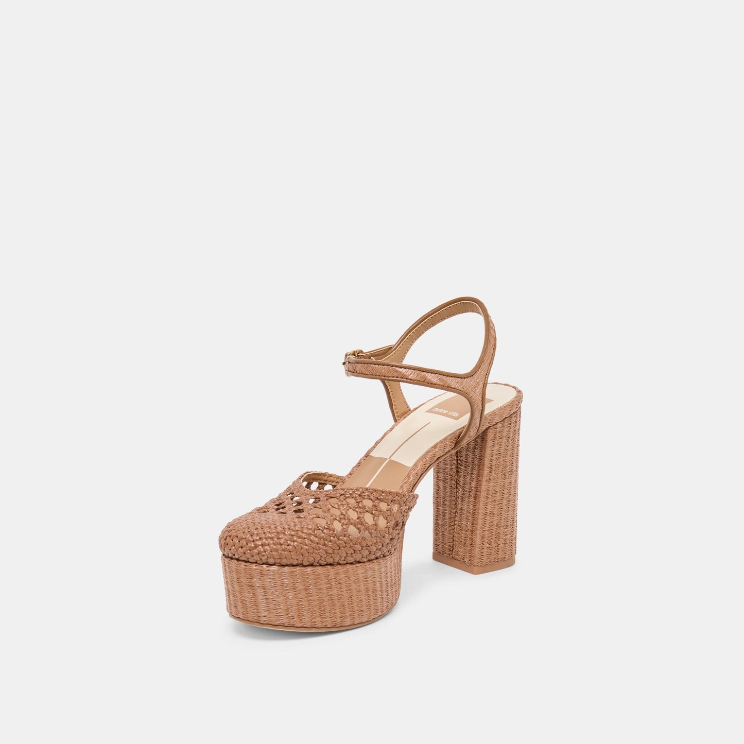 Gero Mid Brown Woven Raffia Heels Dolce Vita Outlet