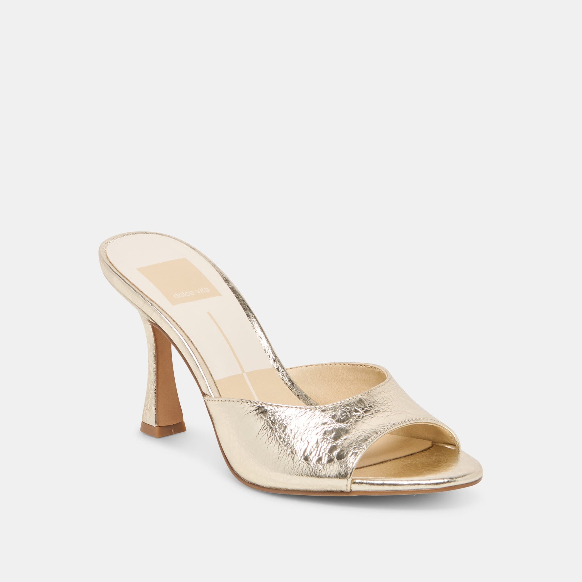 Rosha Platinum Distressed Leather Heels Dolce Vita On sale