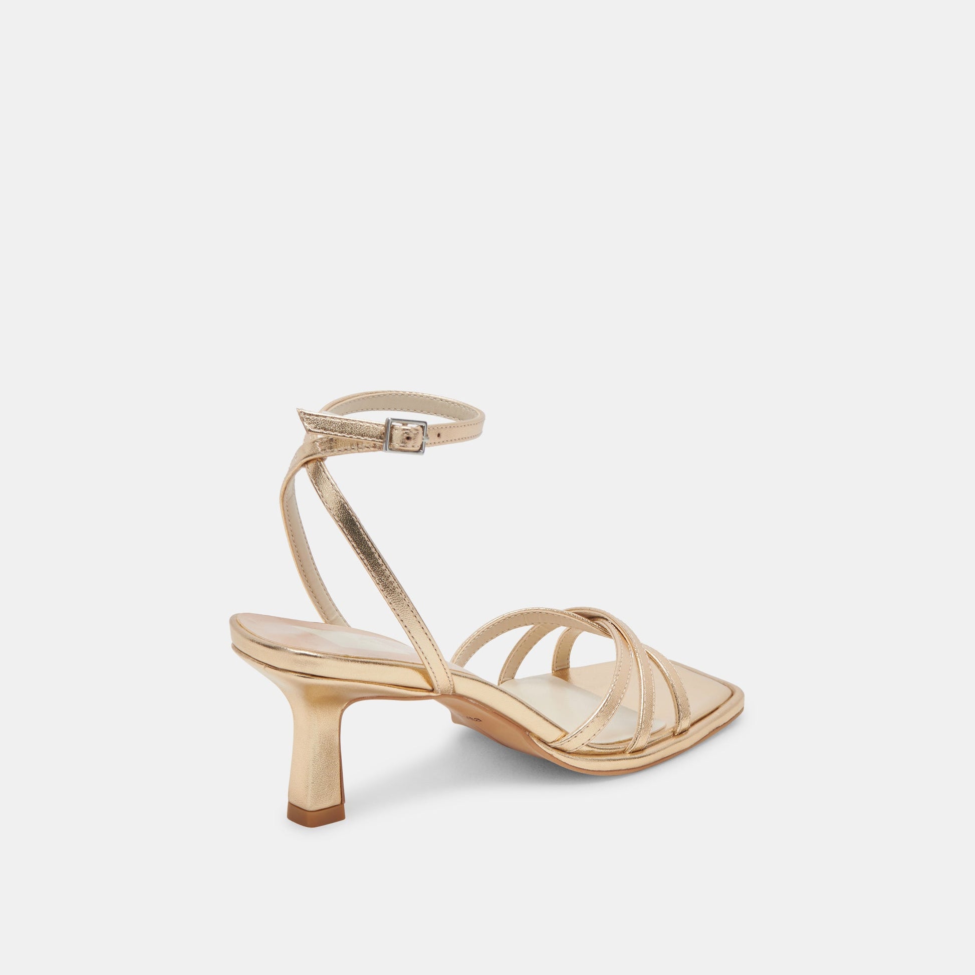 Manji Wide Light Gold Metallic Leather Heels Dolce Vita us