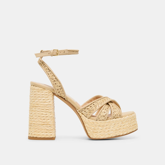 Danila Lt Natural Cross Hatch Raffia Heels Dolce Vita New