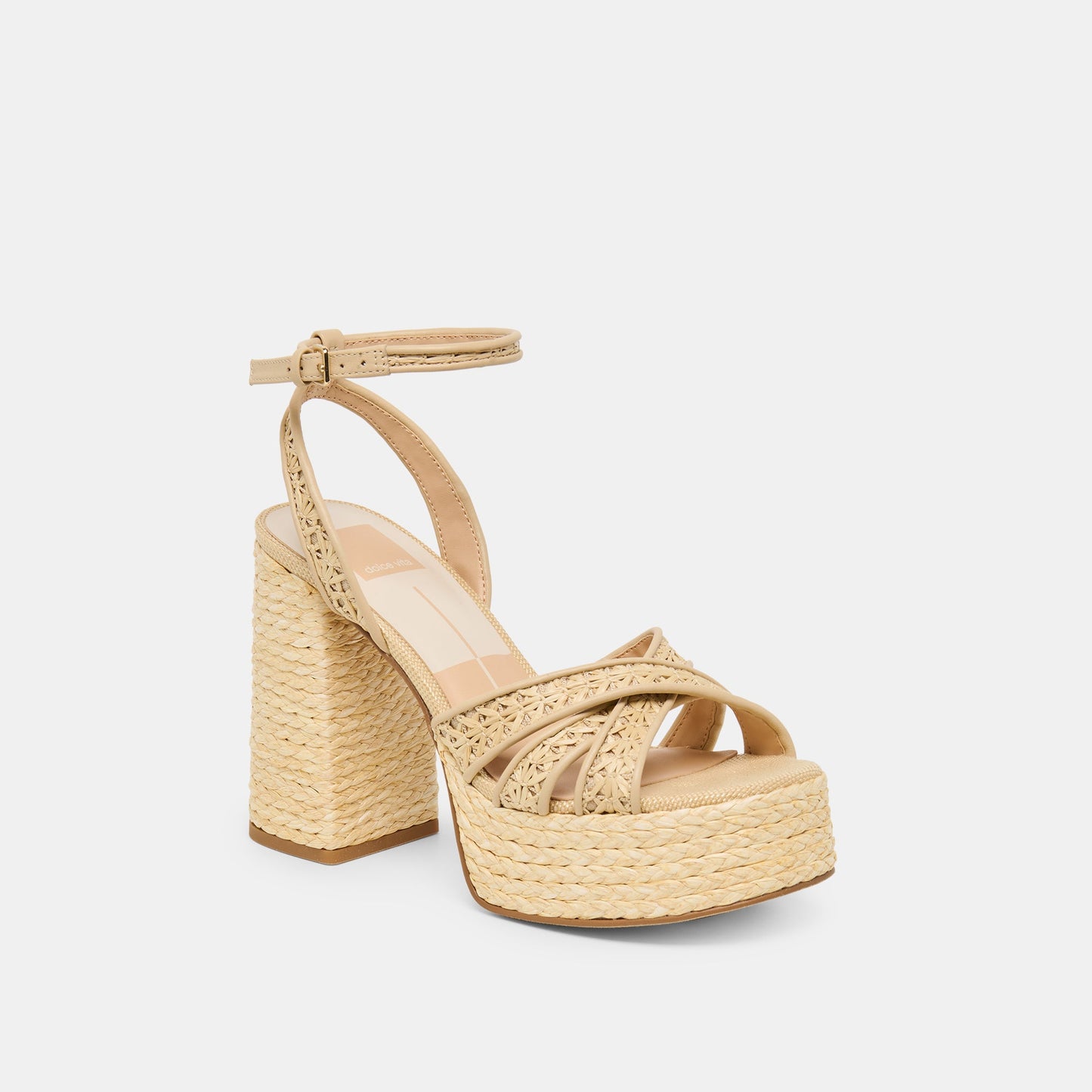 Danila Lt Natural Cross Hatch Raffia Heels Dolce Vita New