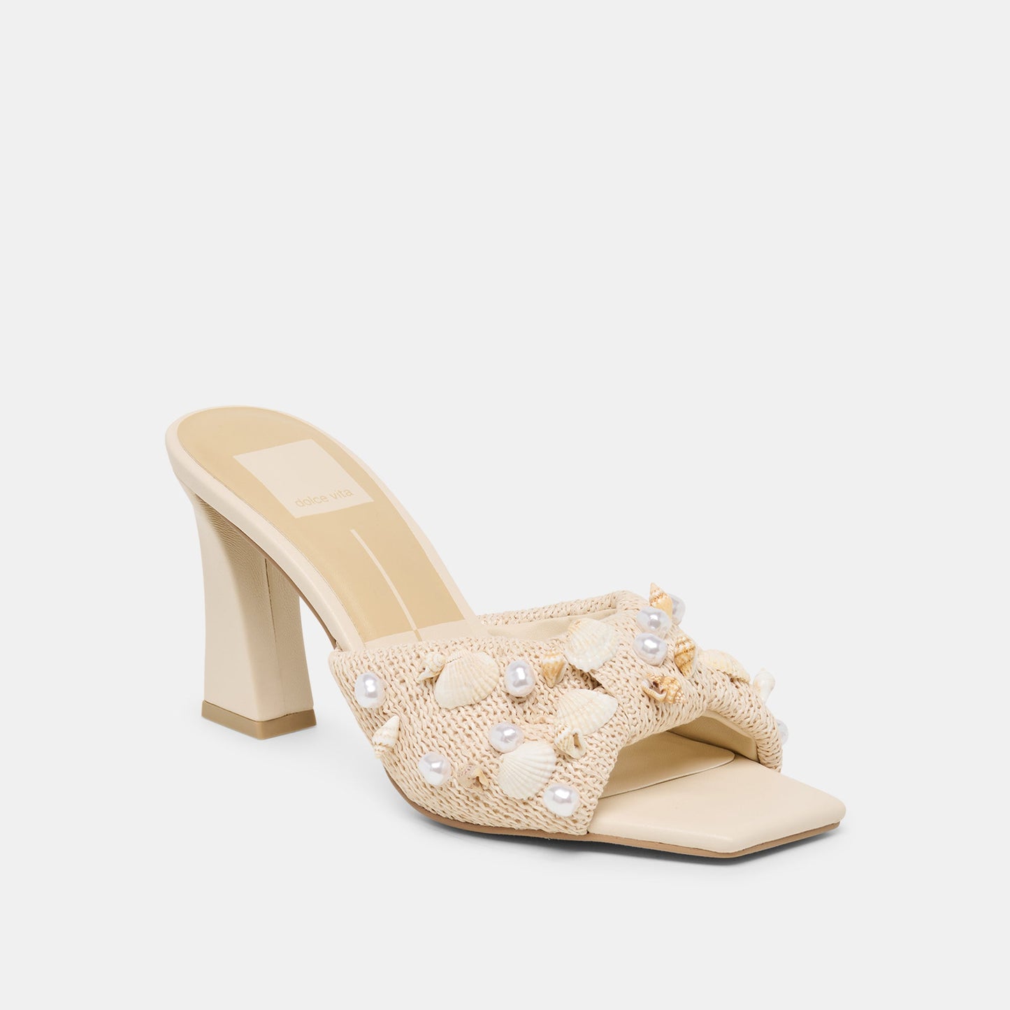 Tylah Oatmeal Beaded Raffia Heels Dolce Vita For sale