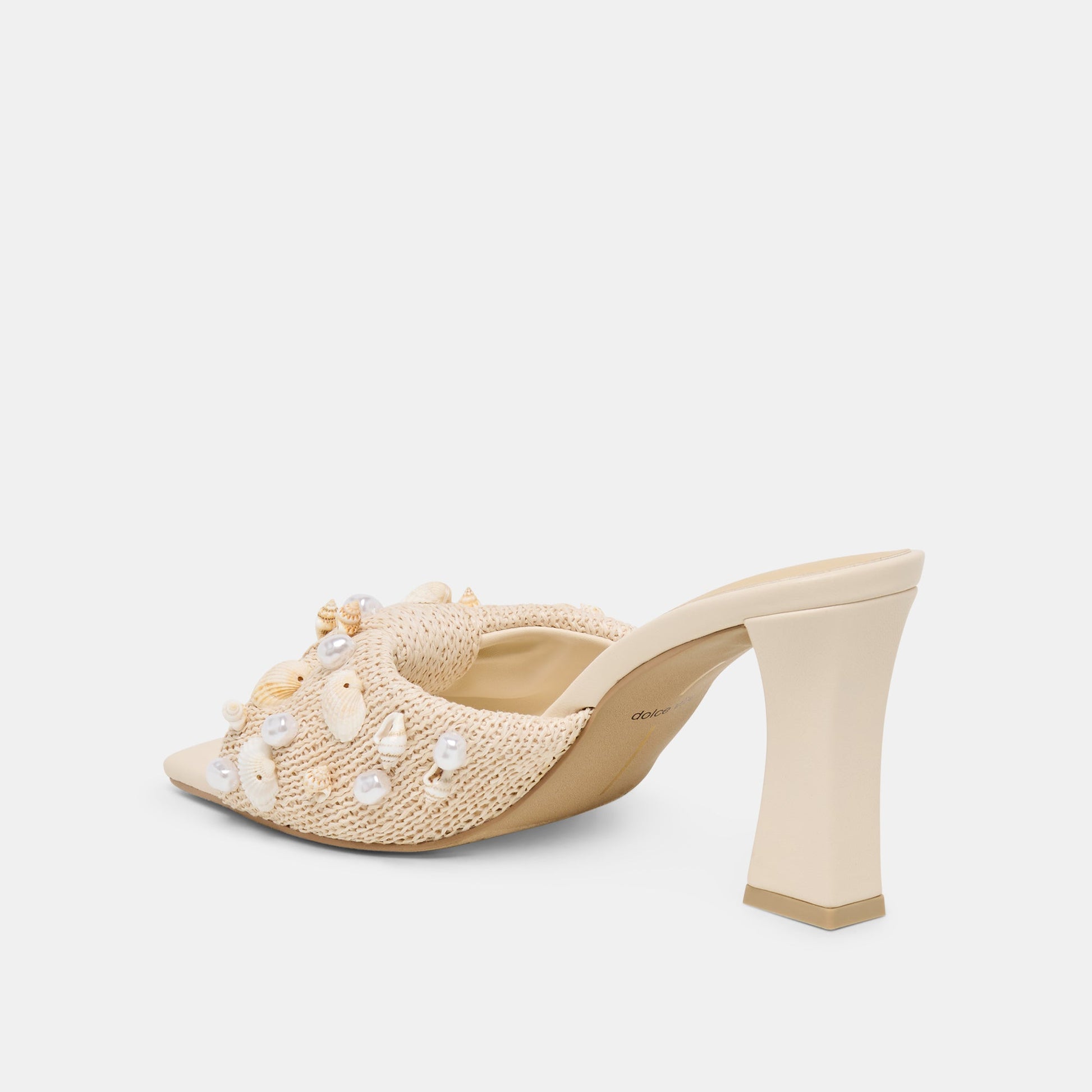 Tylah Oatmeal Beaded Raffia Heels Dolce Vita For sale