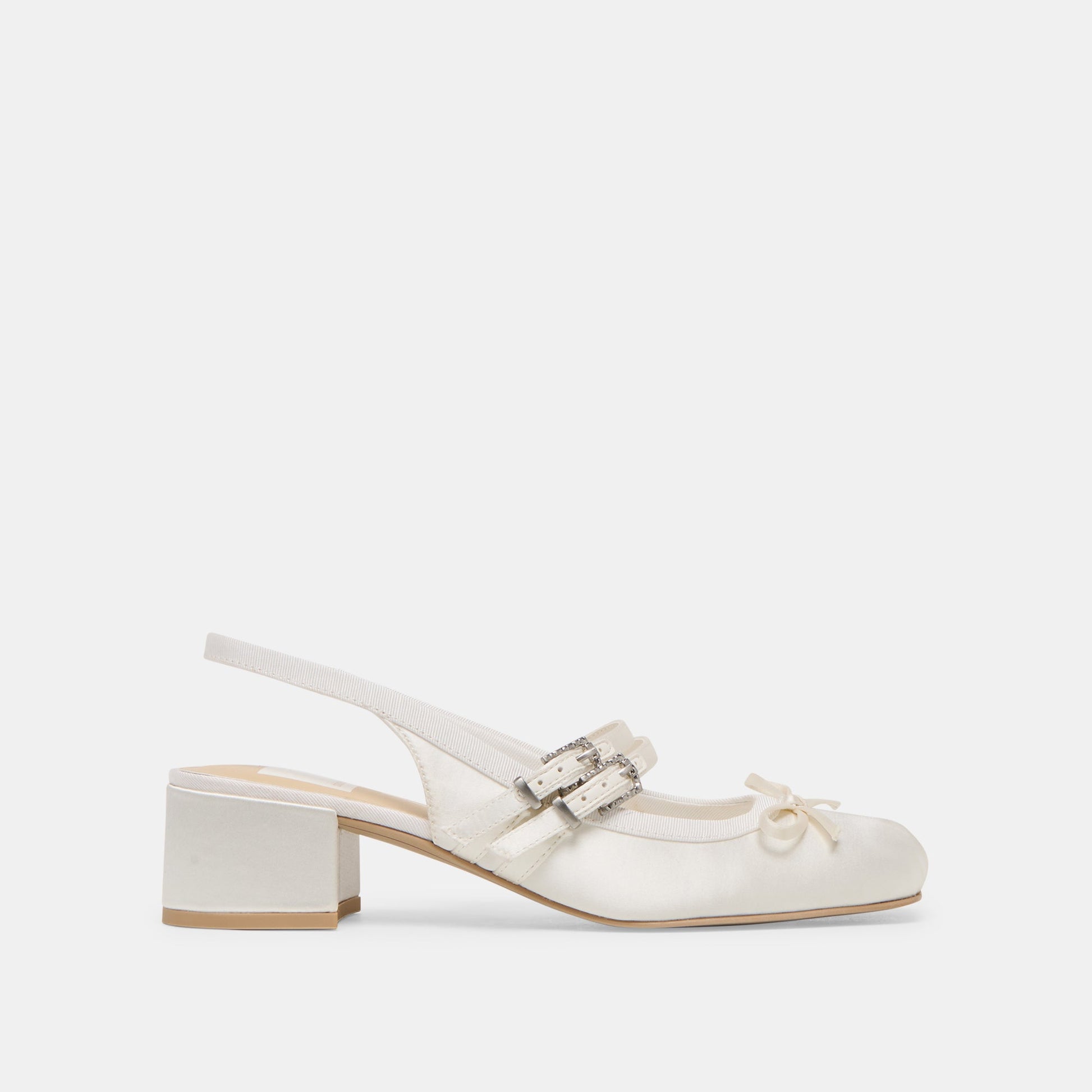 Loris True White Satin Heels Dolce Vita New