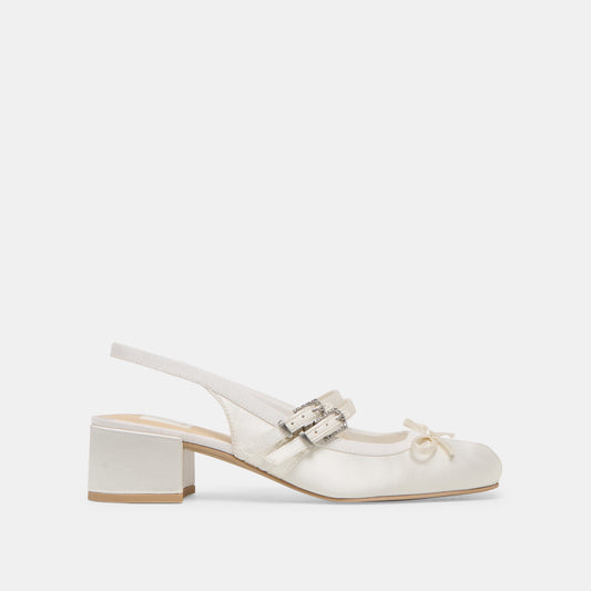 Loris True White Satin Heels Dolce Vita New