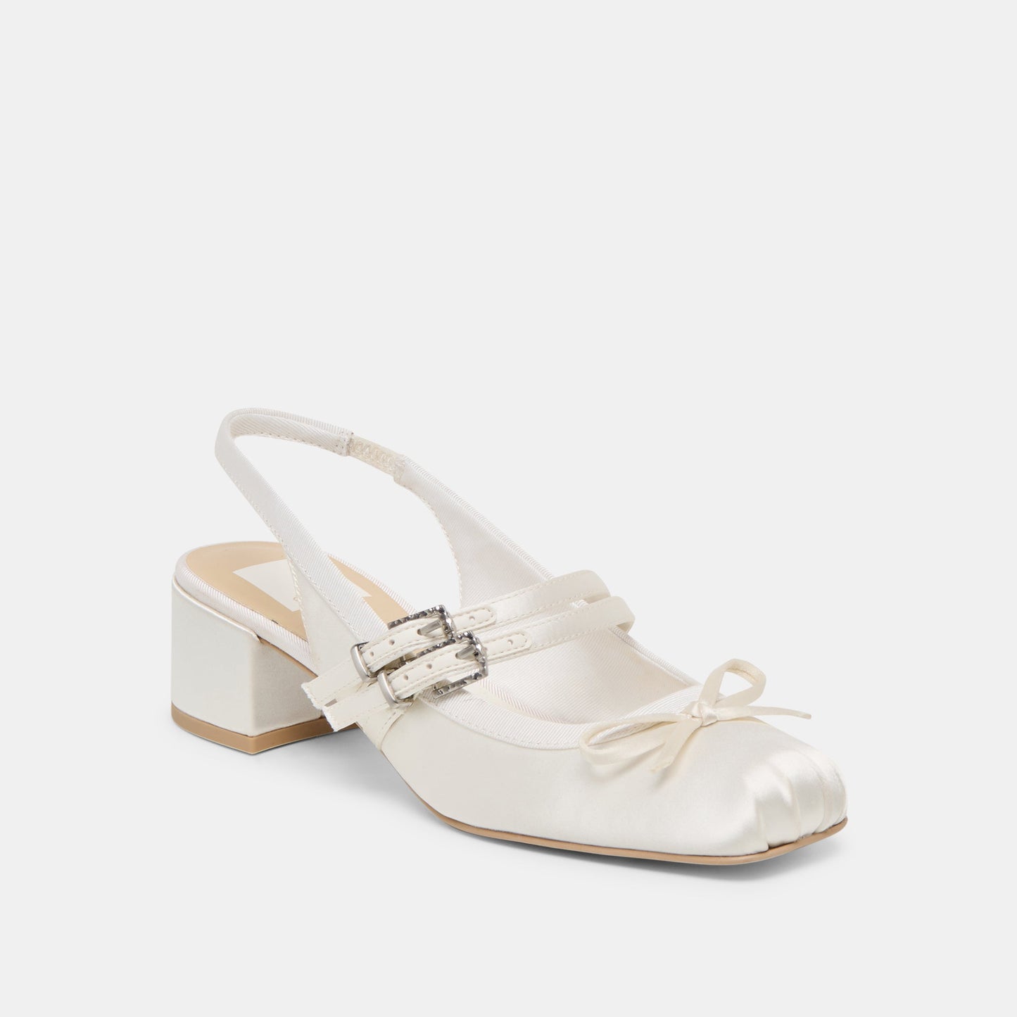 Loris True White Satin Heels Dolce Vita New