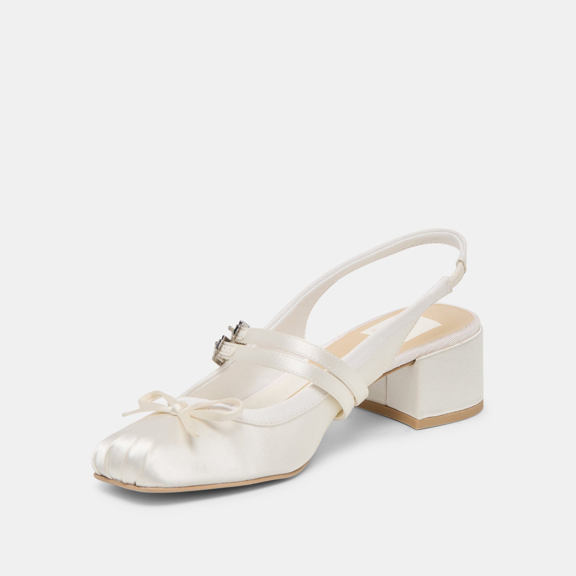 Loris True White Satin Heels Dolce Vita New