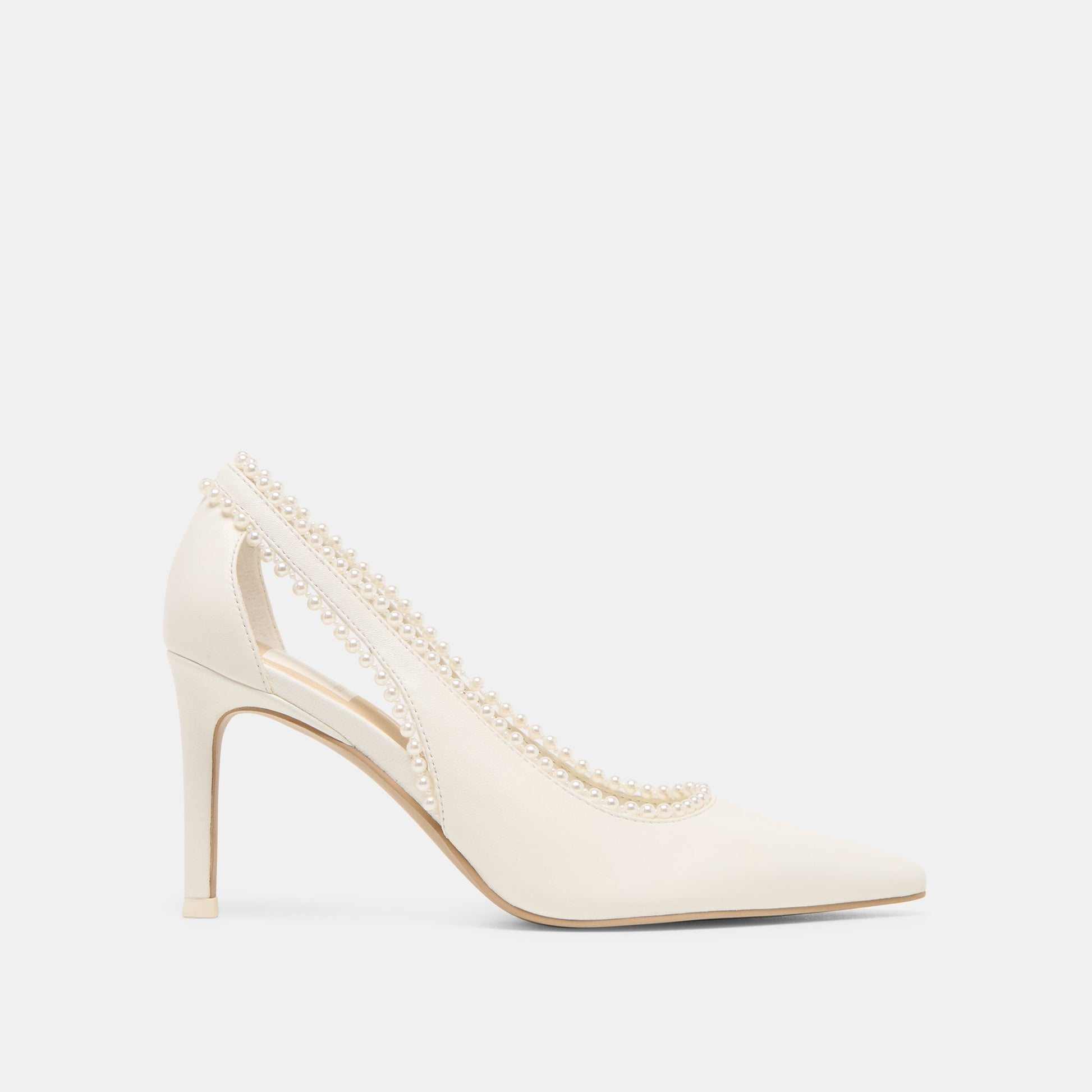 Kelson Pearl True White Leather Heels Dolce Vita Outlet