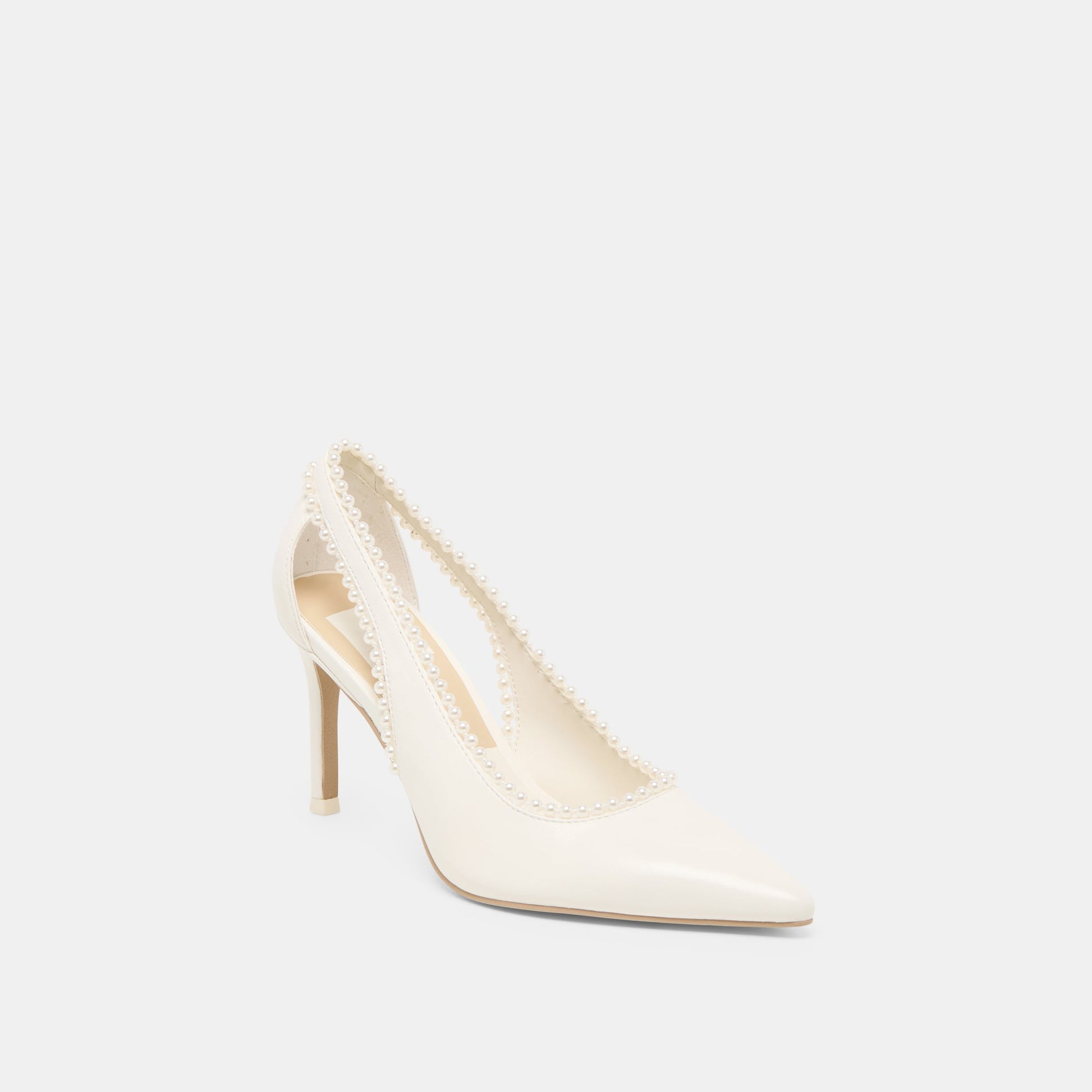 Kelson Pearl True White Leather Heels Dolce Vita Outlet