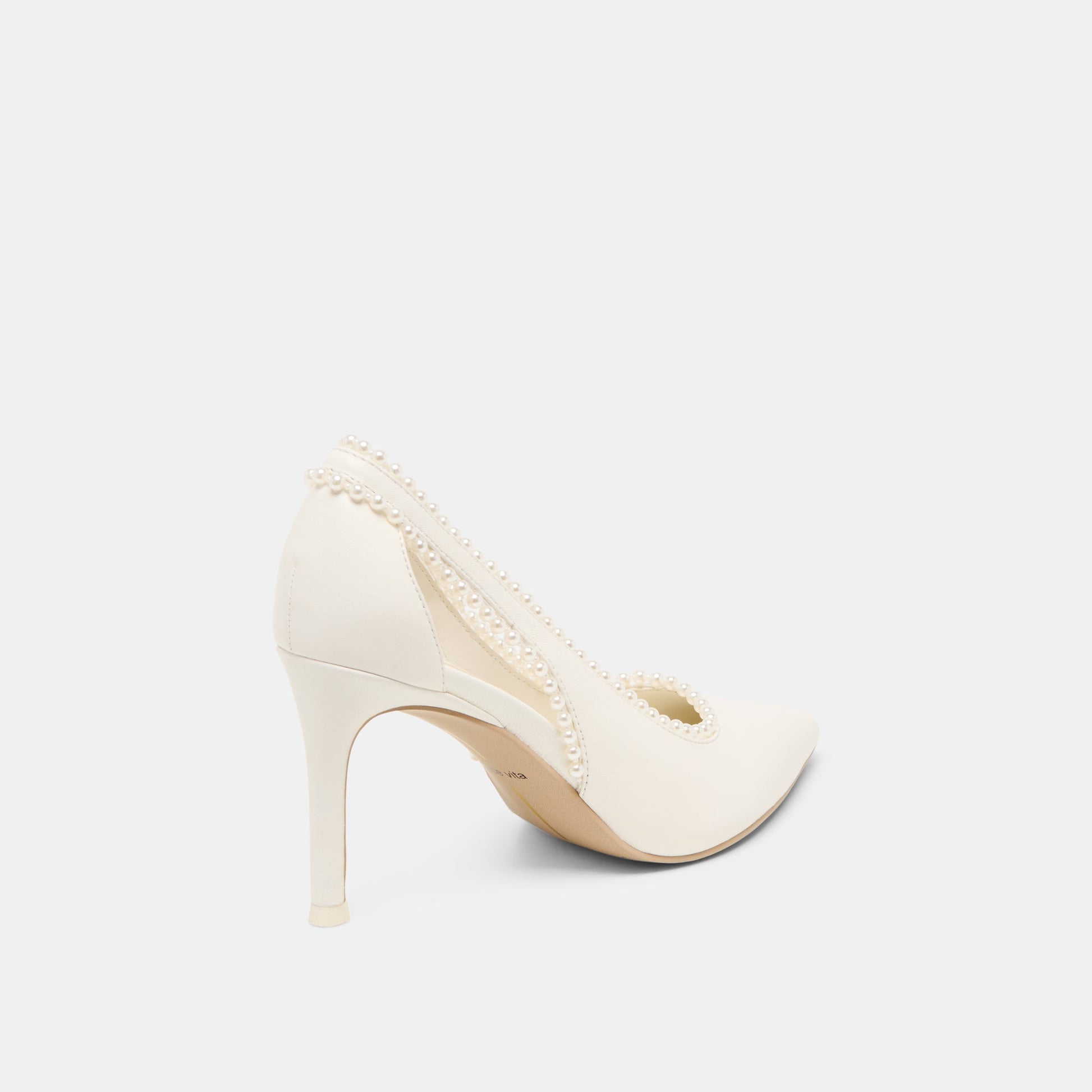 Kelson Pearl True White Leather Heels Dolce Vita Outlet