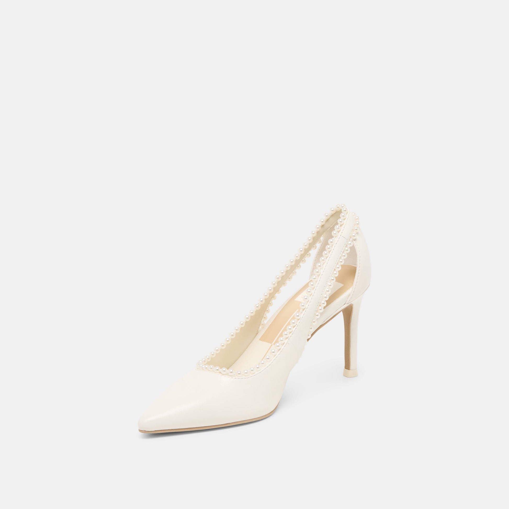 Kelson Pearl True White Leather Heels Dolce Vita Outlet