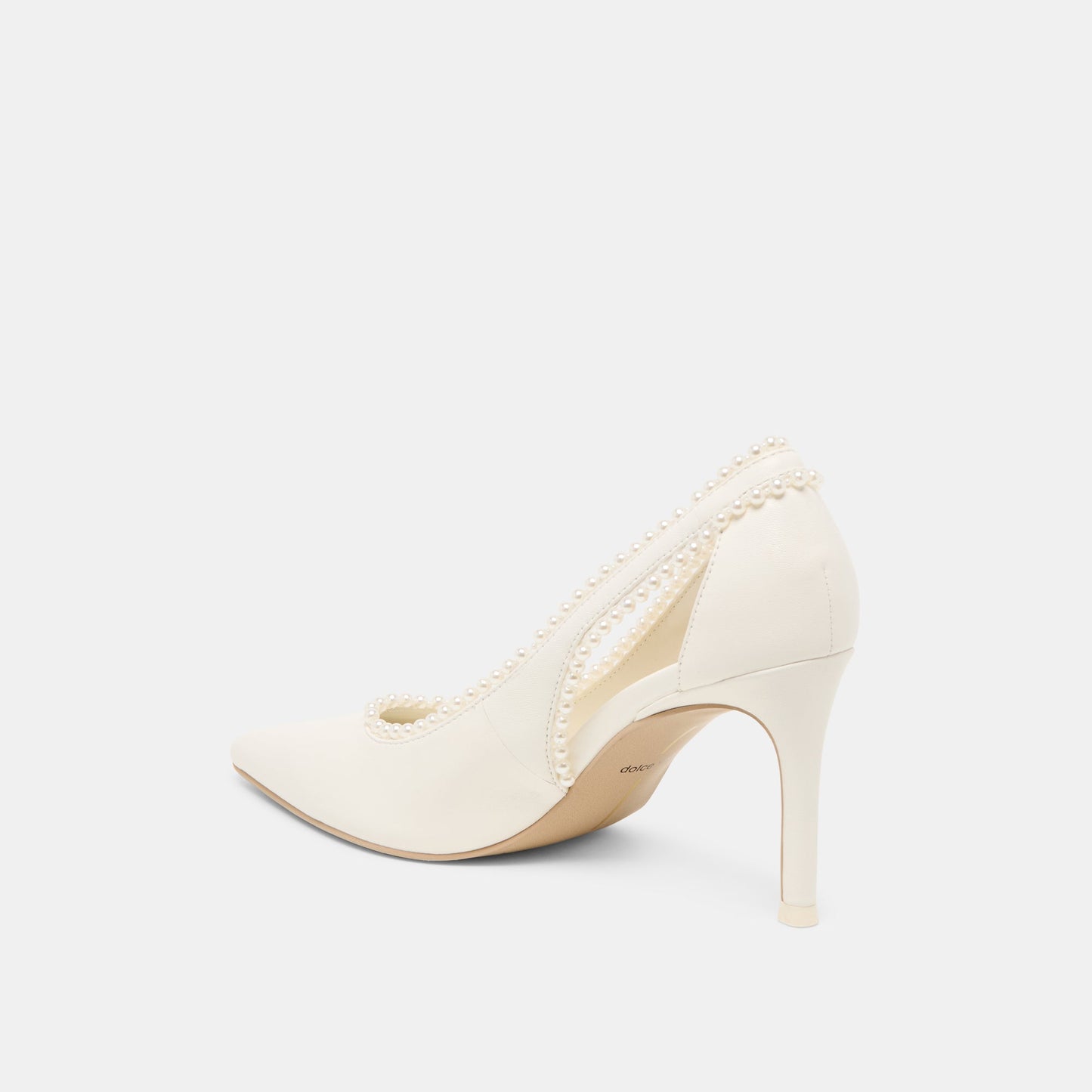 Kelson Pearl True White Leather Heels Dolce Vita Outlet