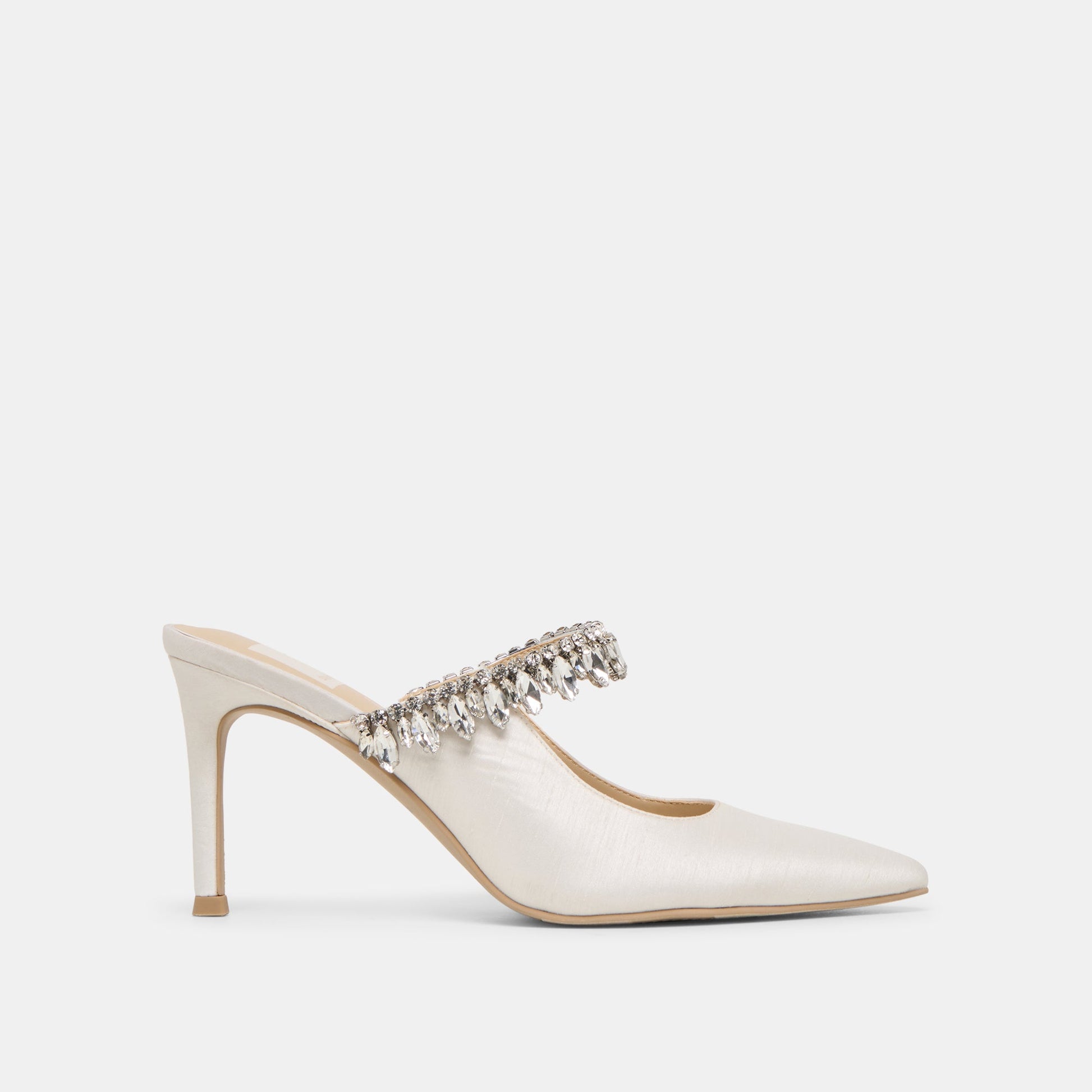 Keli Crystal White Satin Heels Dolce Vita New