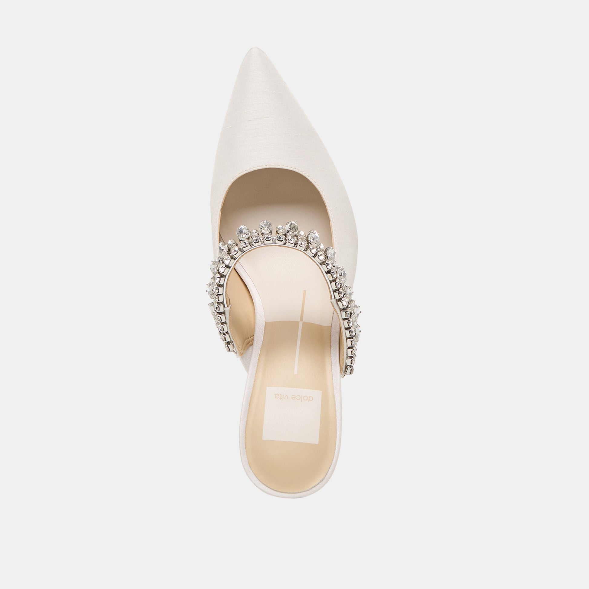 Keli Crystal White Satin Heels Dolce Vita New
