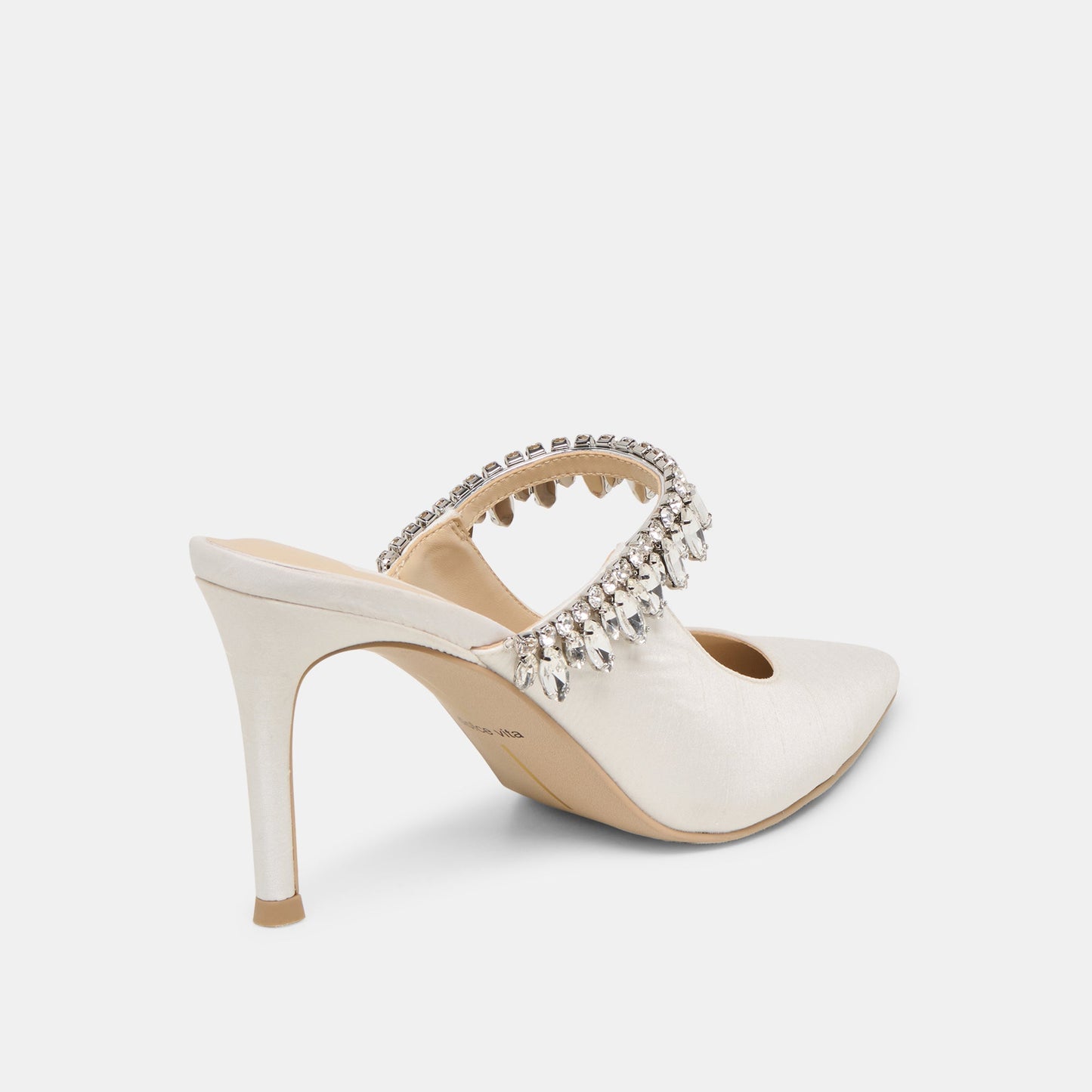 Keli Crystal White Satin Heels Dolce Vita New