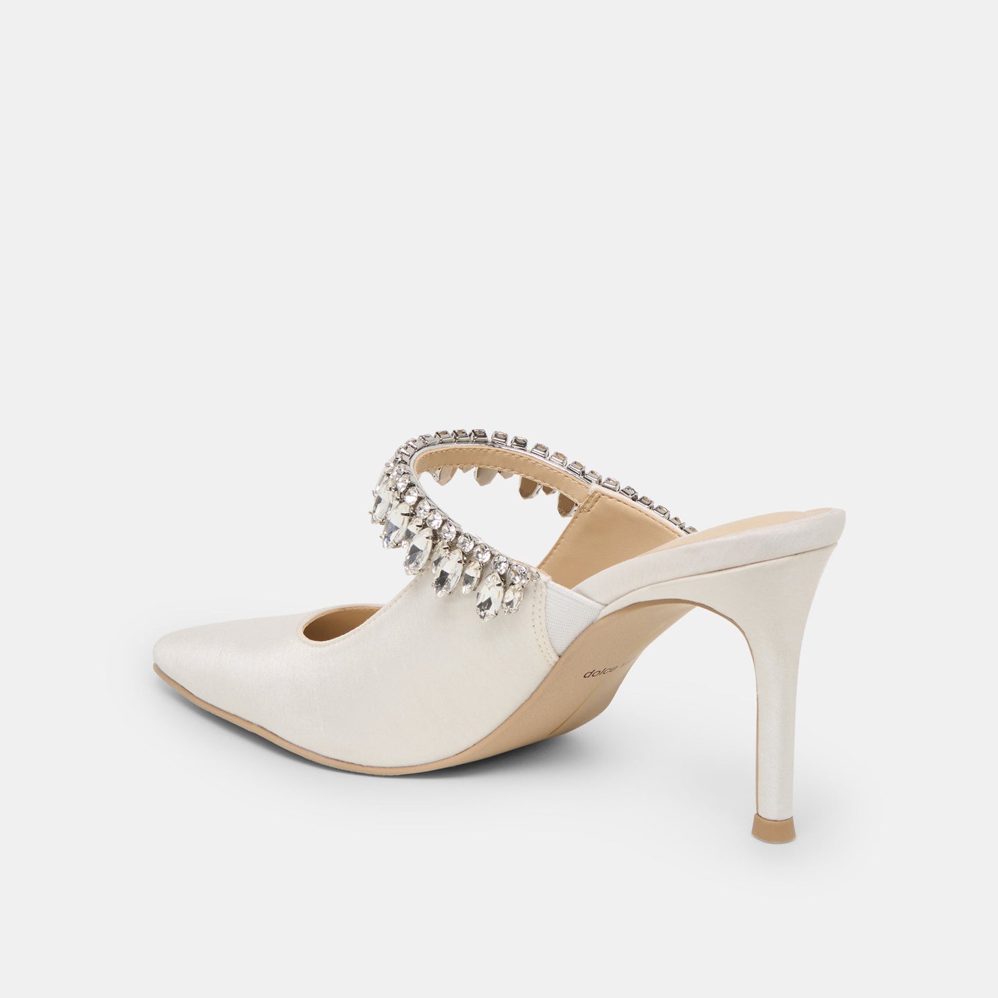Keli Crystal White Satin Heels Dolce Vita New