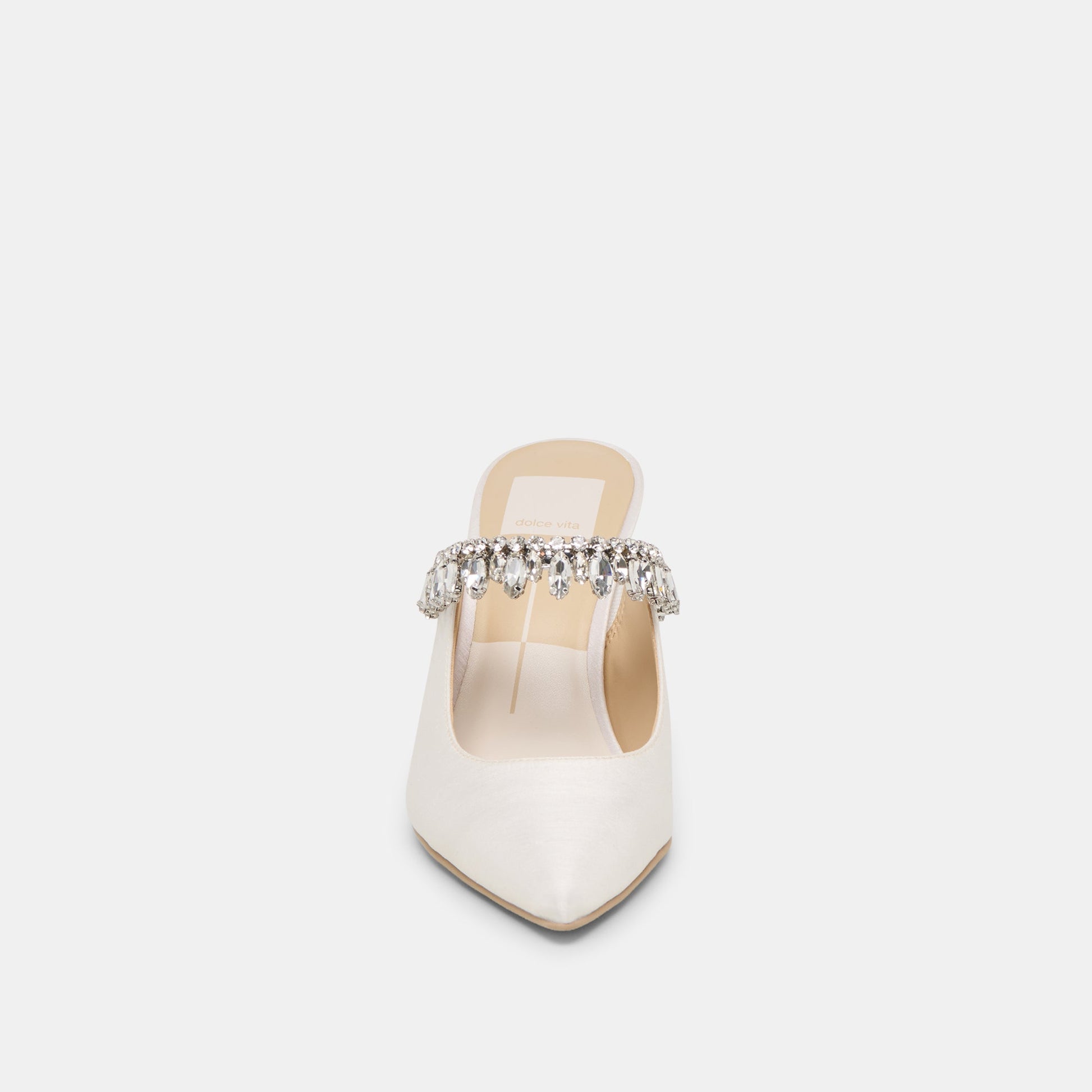 Keli Crystal White Satin Heels Dolce Vita New