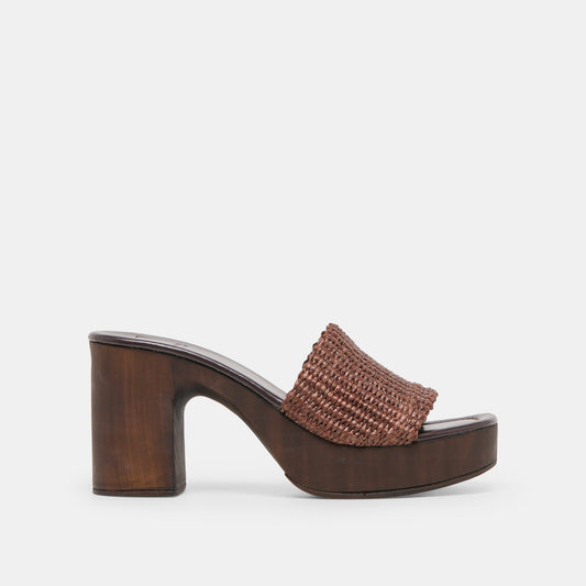 Celest Chocolate Raffia Heels Dolce Vita For sale