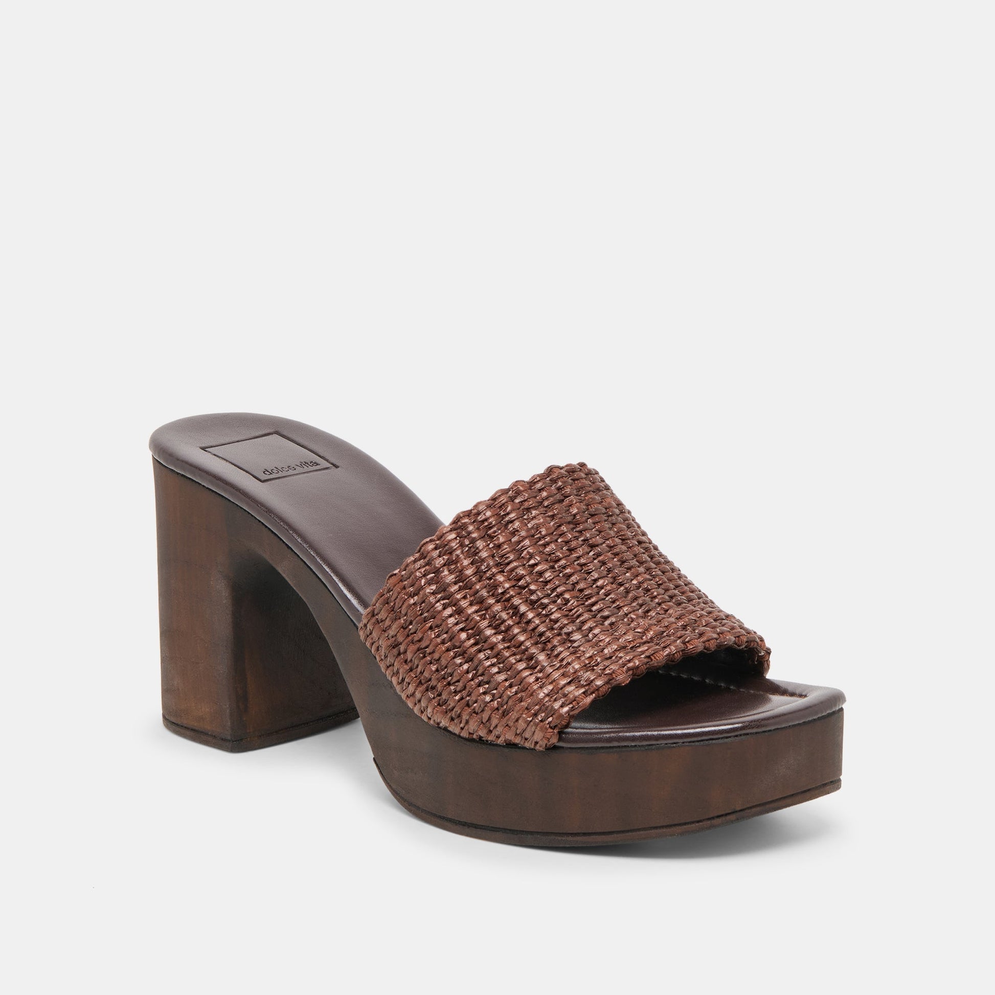 Celest Chocolate Raffia Heels Dolce Vita For sale