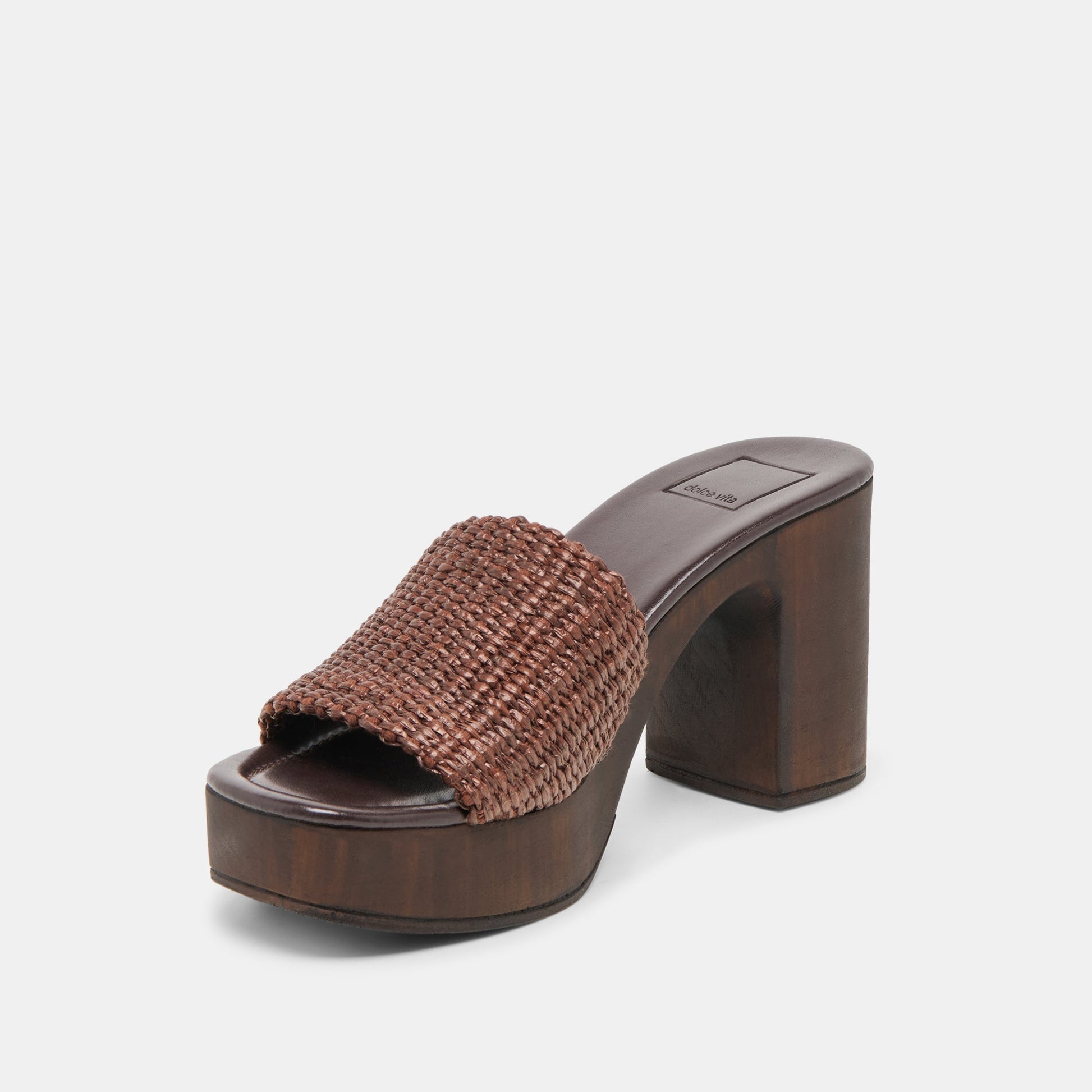Celest Chocolate Raffia Heels Dolce Vita For sale
