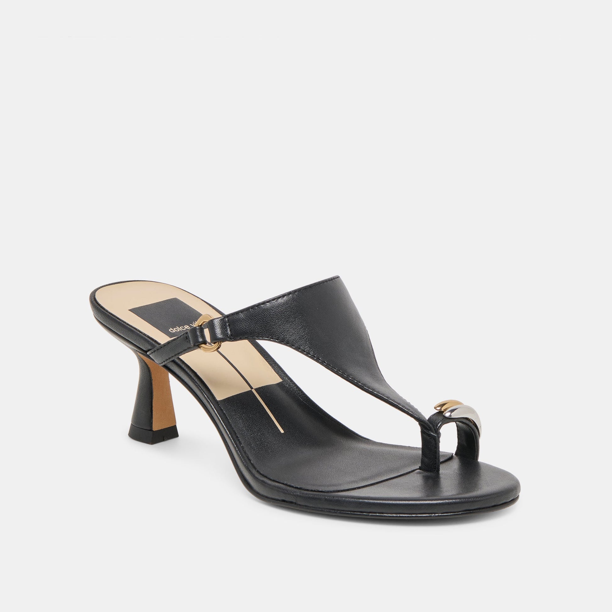 Derrel Black Leather Heels Dolce Vita New