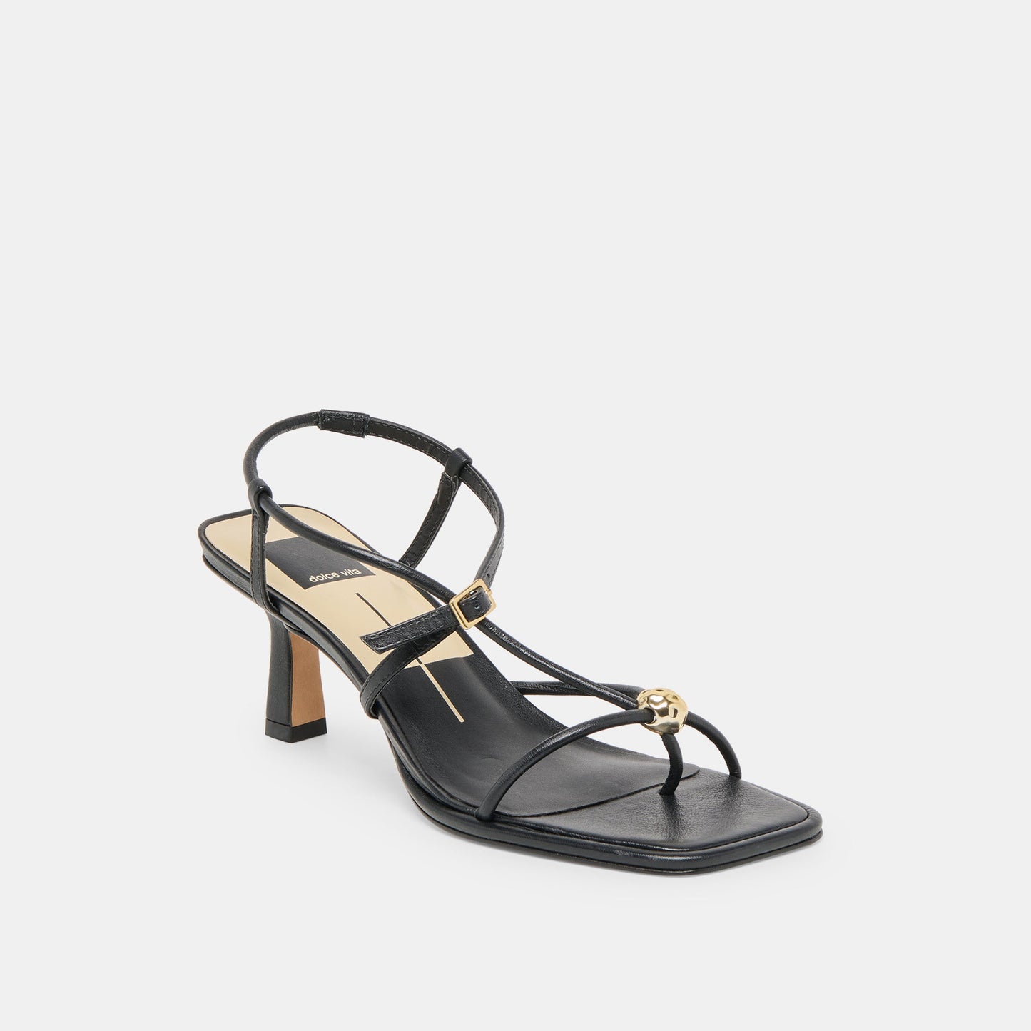 Manji Wide Black Leather Heels Dolce Vita On sale