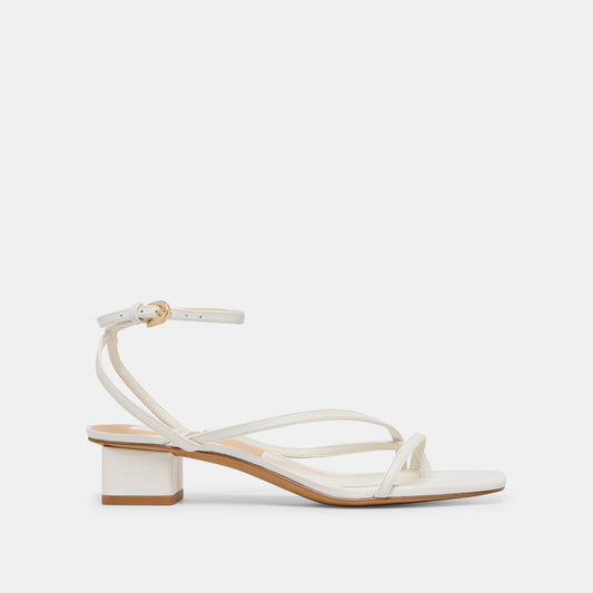 Karlos Wide True White Leather Sandals Dolce Vita New