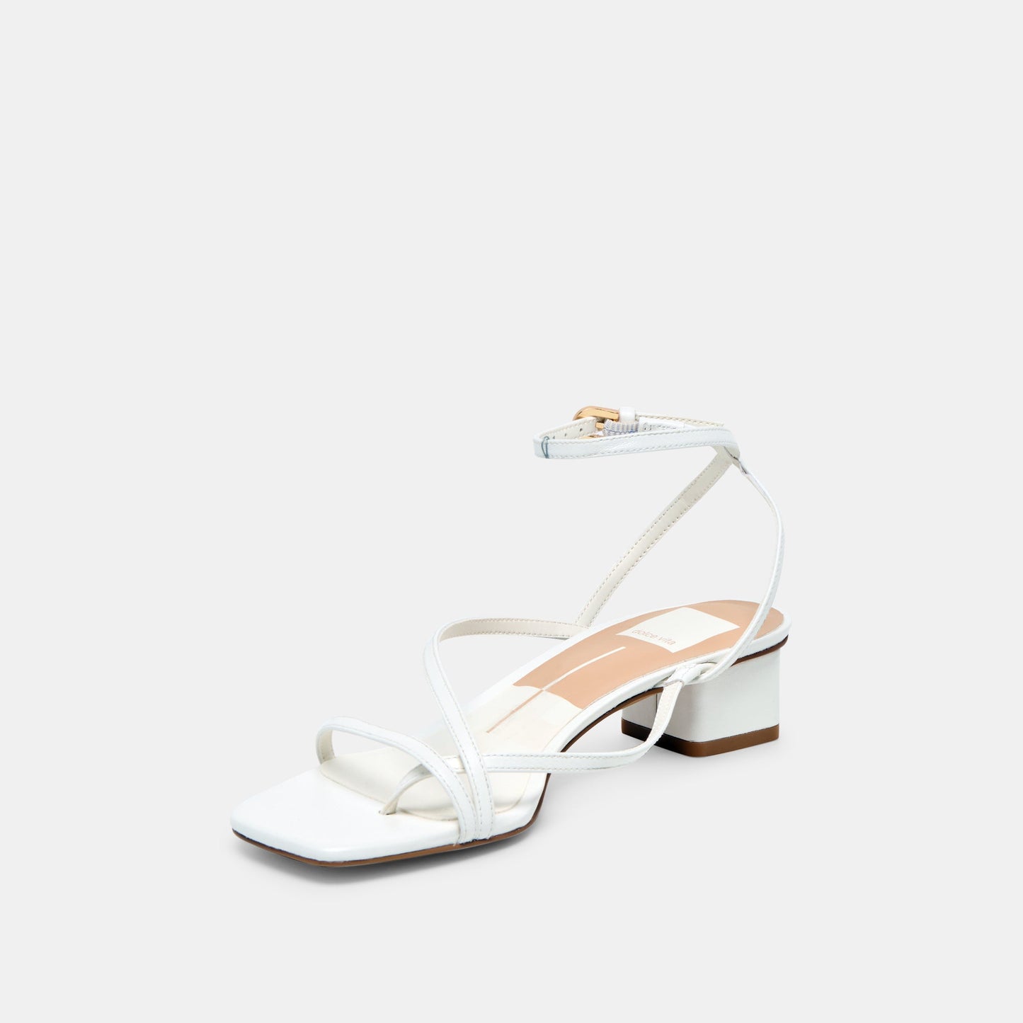 Karlos Wide True White Leather Sandals Dolce Vita New