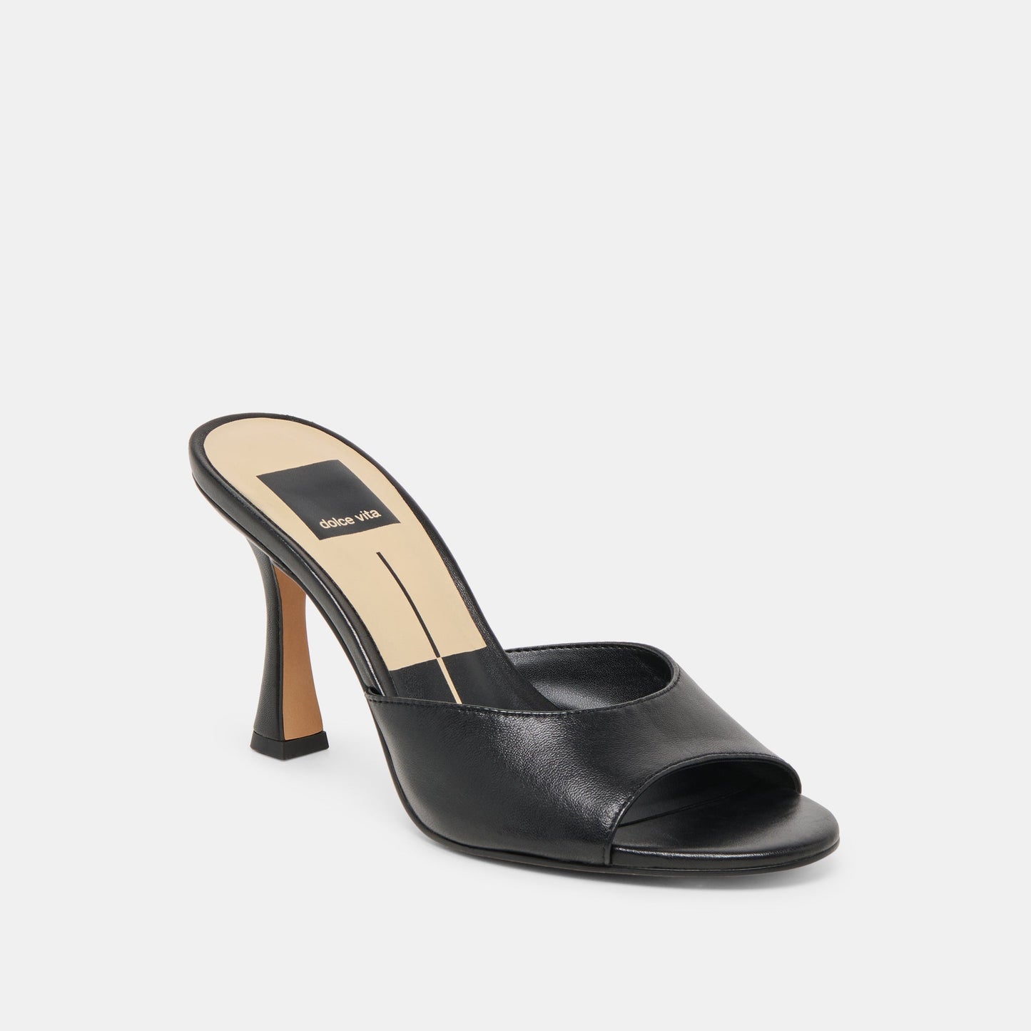 ROSHA Black Leather Open-Toe Mule Heels Dolce Vita Online