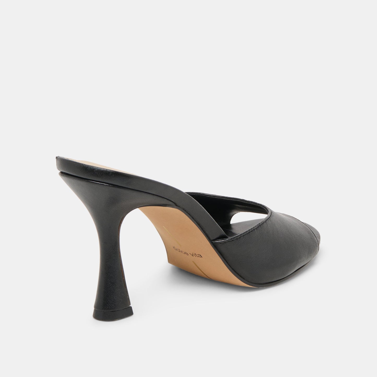 ROSHA Black Leather Open-Toe Mule Heels Dolce Vita Online