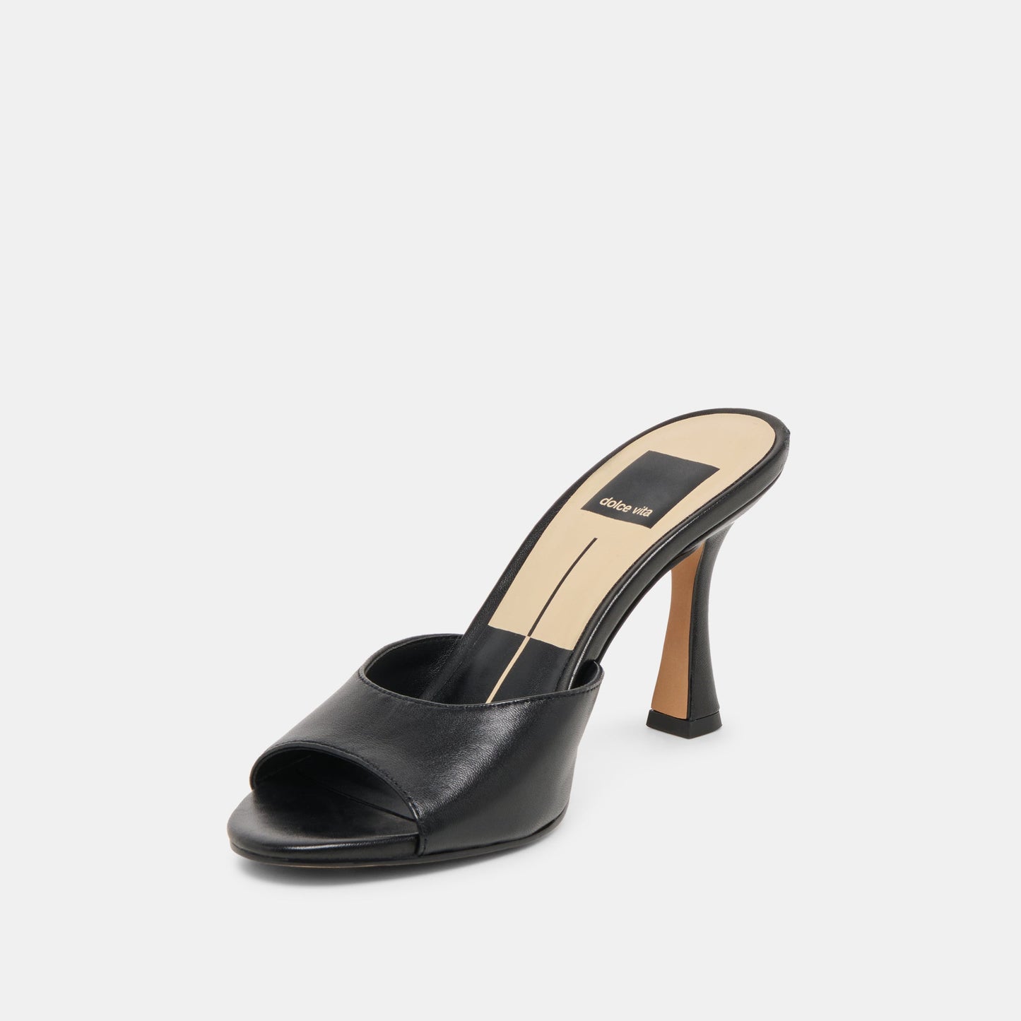 ROSHA Black Leather Open-Toe Mule Heels Dolce Vita Online