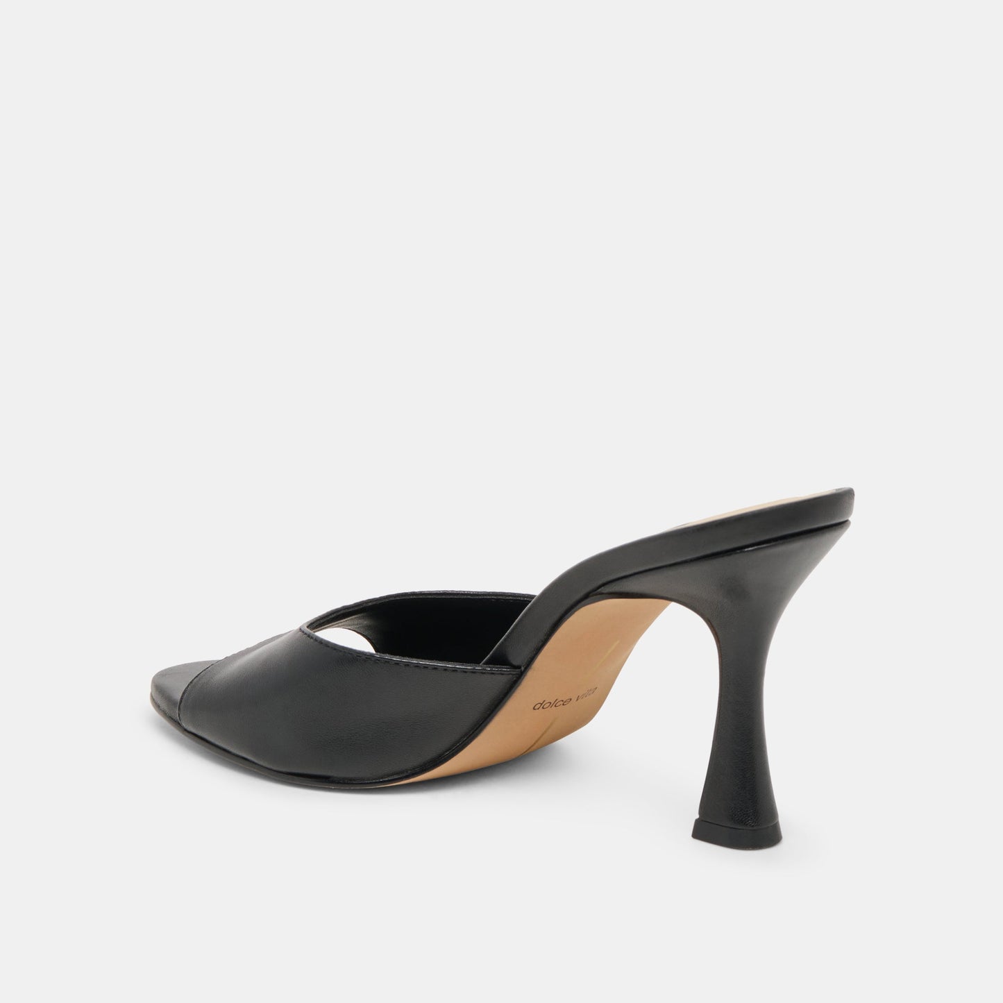 ROSHA Black Leather Open-Toe Mule Heels Dolce Vita Online