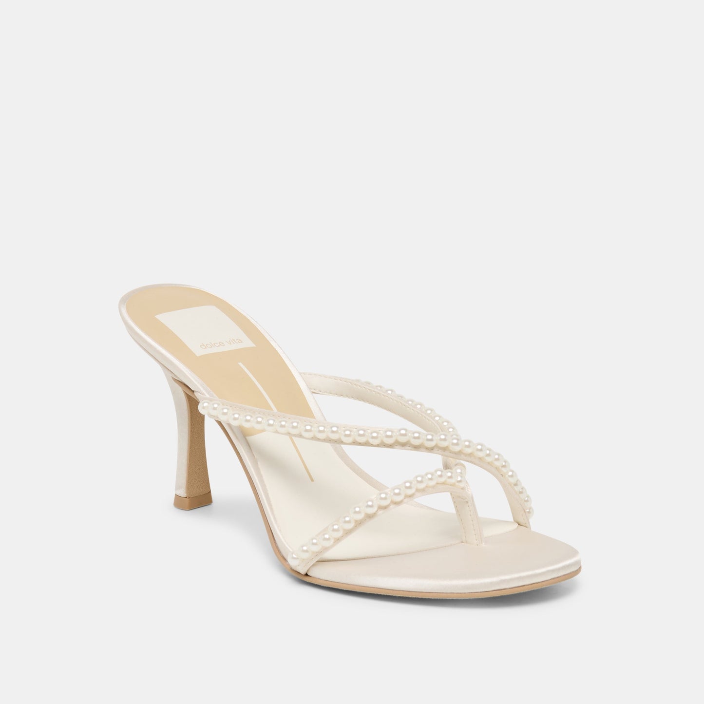 Liano Pearl Off White Satin Heels Dolce Vita For sale