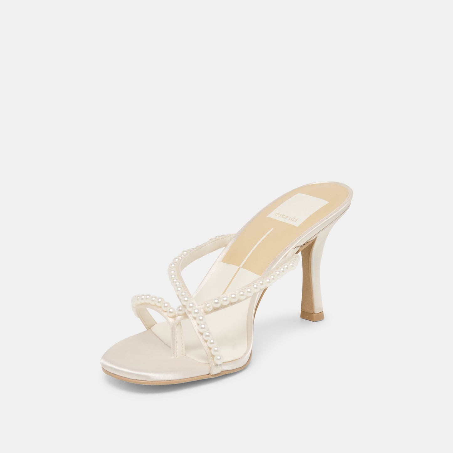 Liano Pearl Off White Satin Heels Dolce Vita For sale