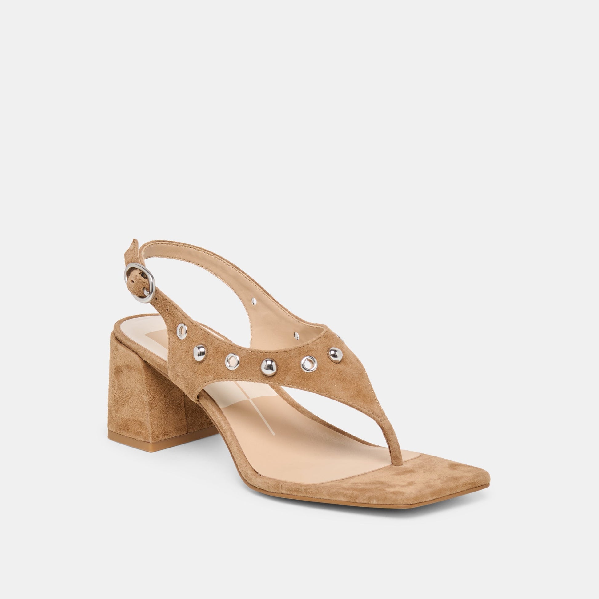 Yves Stud Lt Brown Suede Heels Dolce Vita Outlet