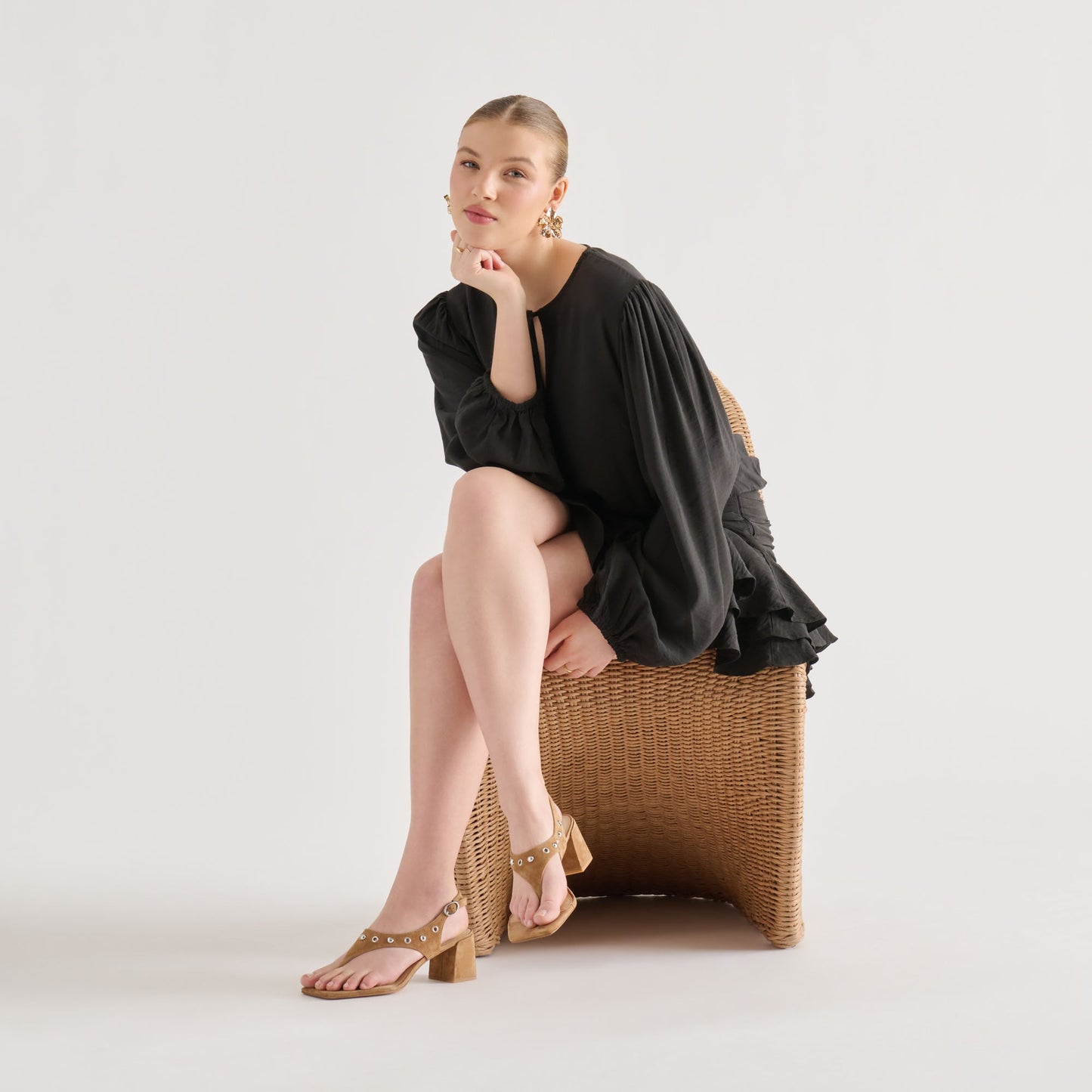 Yves Stud Lt Brown Suede Heels Dolce Vita Outlet