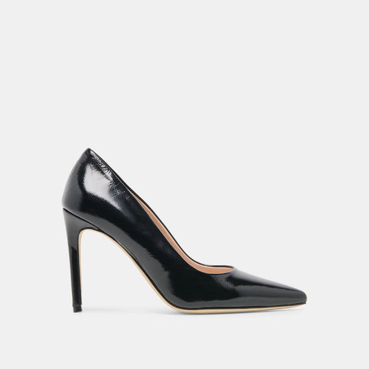 LANKY Black Leather Closed-Toe Pump Stiletto Heels Dolce Vita us
