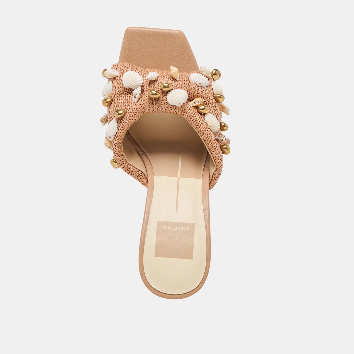 Tylah Toffee Beaded Raffia Heels Dolce Vita New