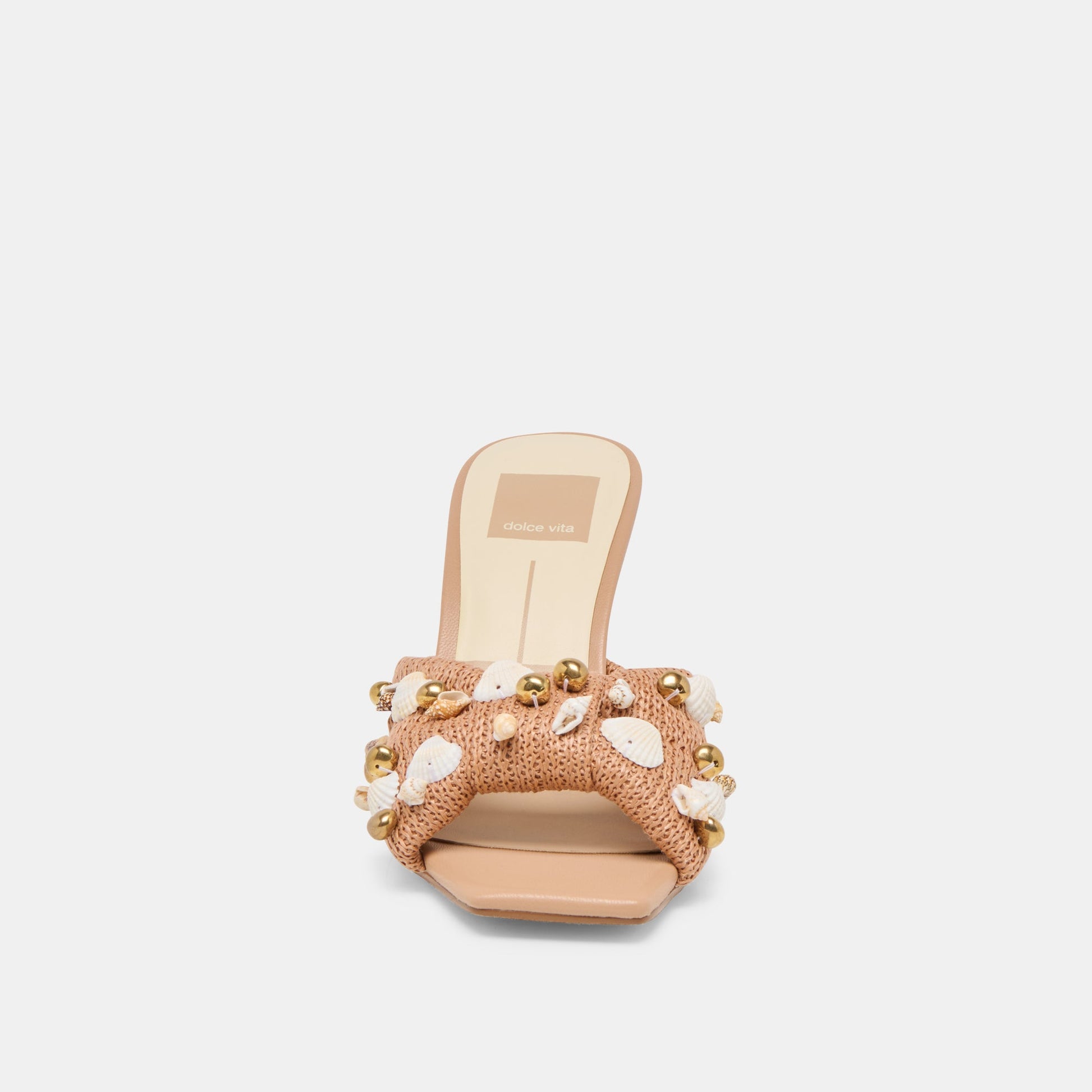 Tylah Toffee Beaded Raffia Heels Dolce Vita New