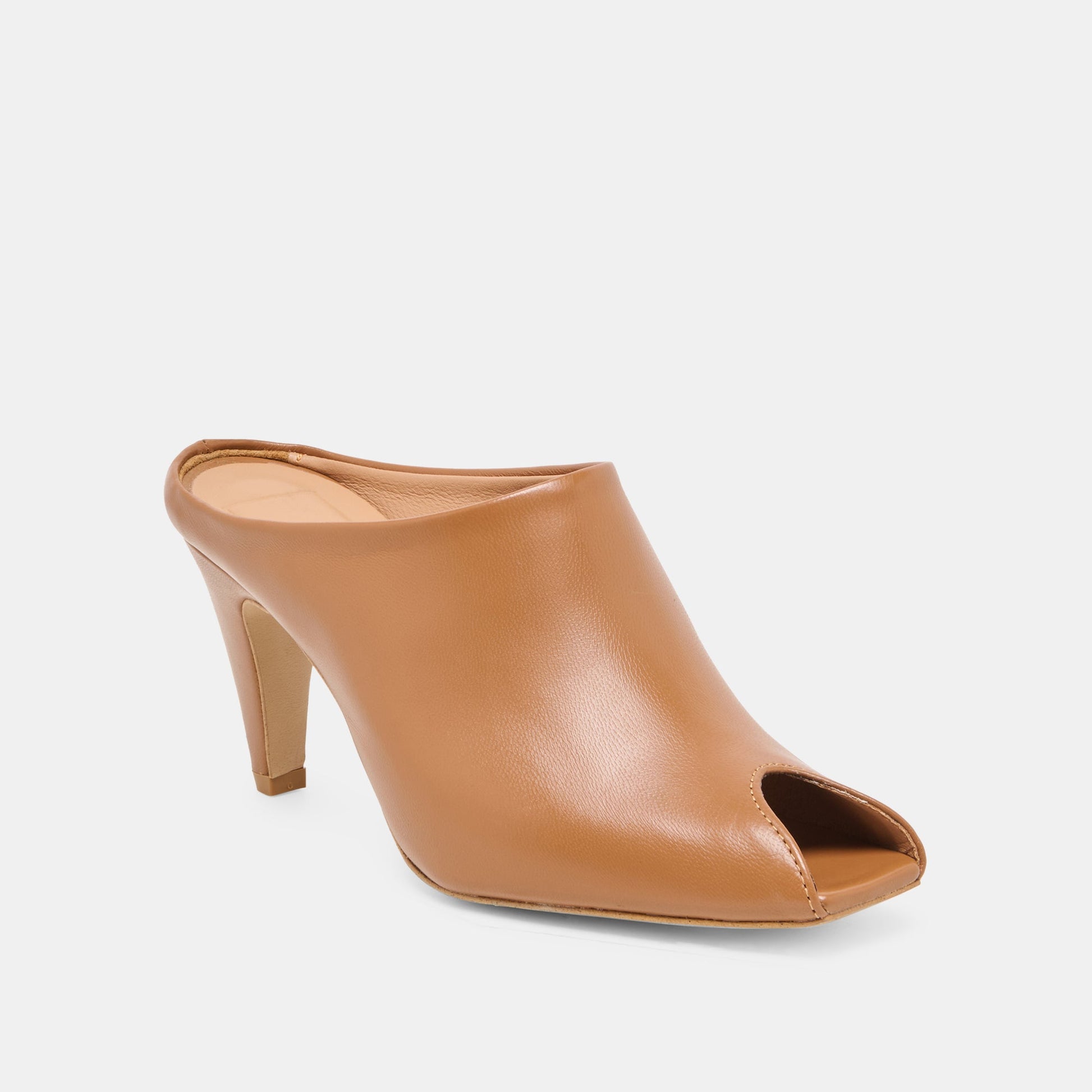 MERY Brown Leather Peep-Toe Heels Dolce Vita Online