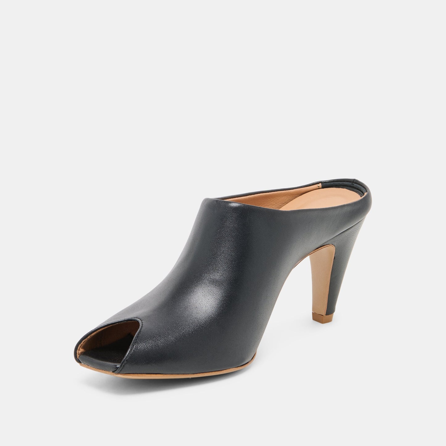 MERY Black Leather Peep-Toe Heels Dolce Vita Sale