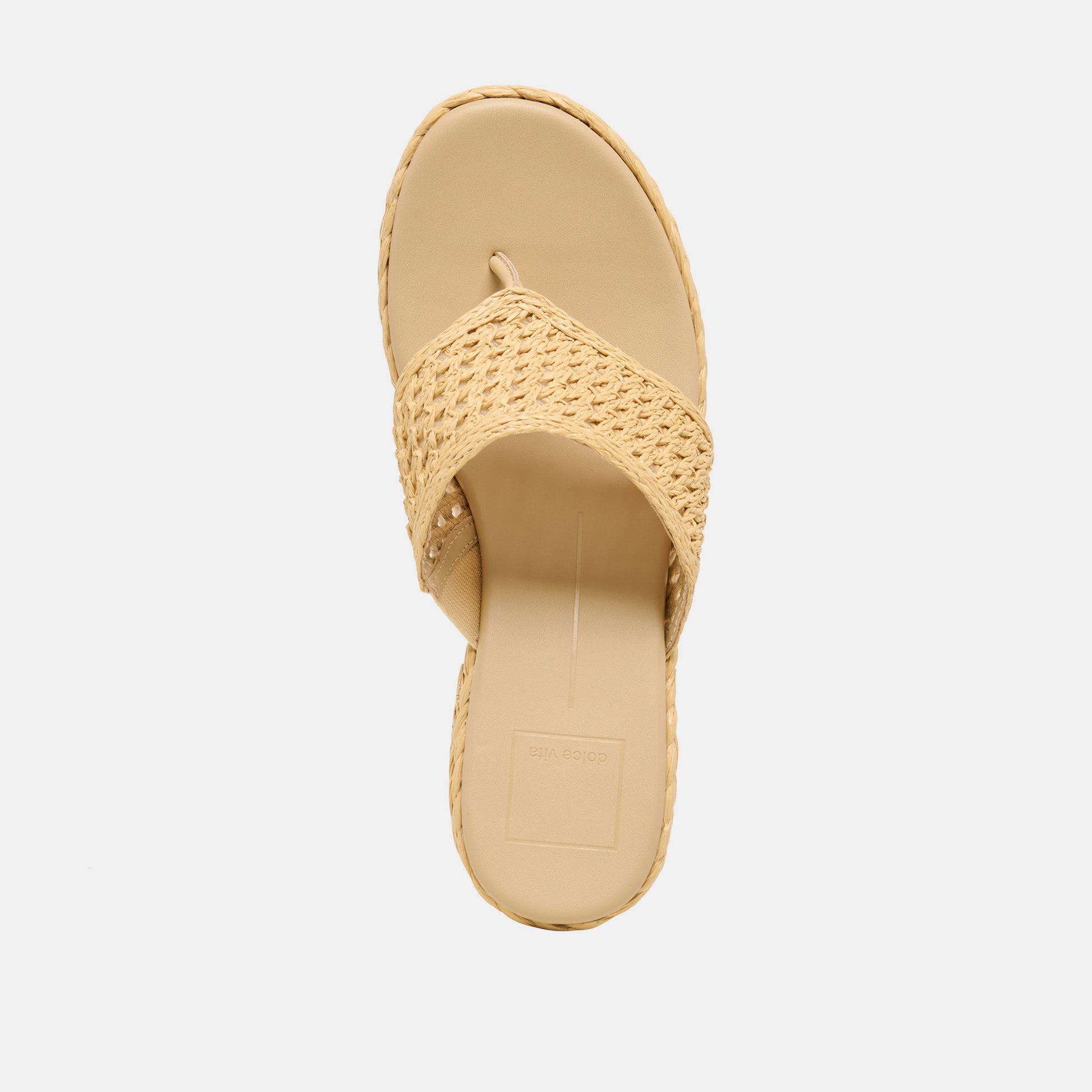 RIPPLE Lt Natural Raffia Platform Thong Block Heel Dolce Vita Outlet